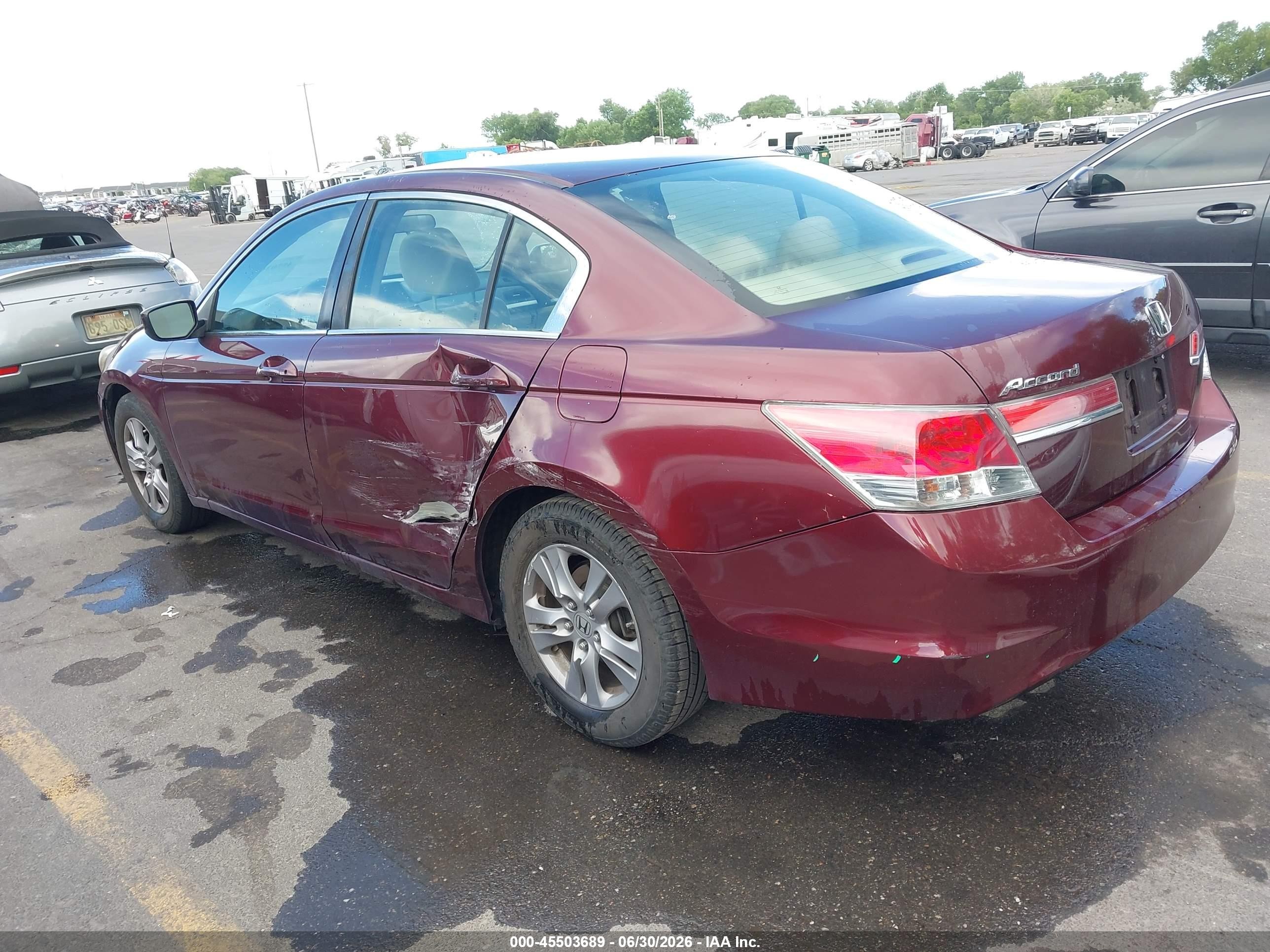 2011 Honda Accord 2.4 Lx-p Темно-бордовый vin: 1HGCP2F4XBA143079