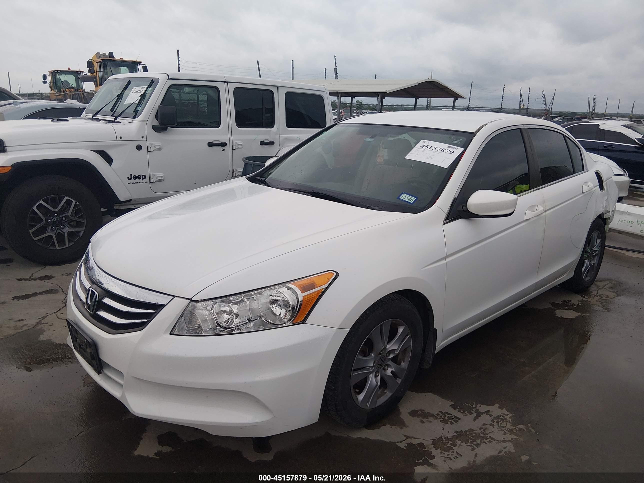 2012 Honda Accord 2.4 Lx-p White vin: 1HGCP2F4XCA009240