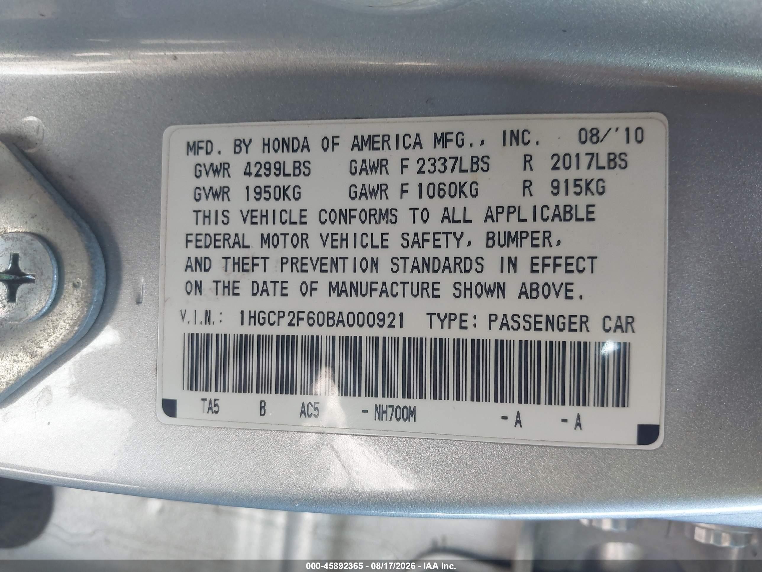 2011 Honda Accord 2.4 Se Silver vin: 1HGCP2F60BA000921