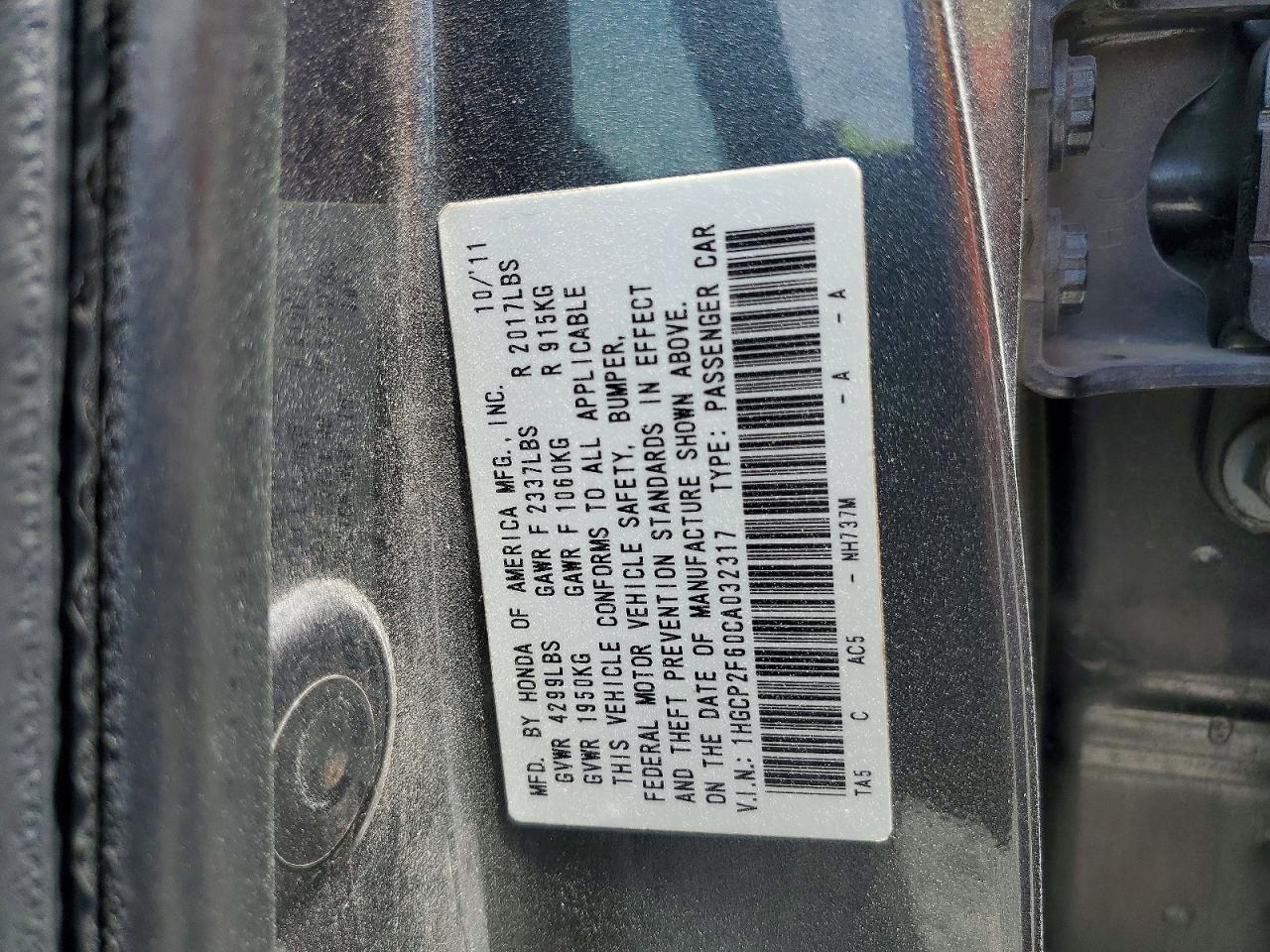 2012 Honda Accord Se Gray vin: 1HGCP2F60CA032317