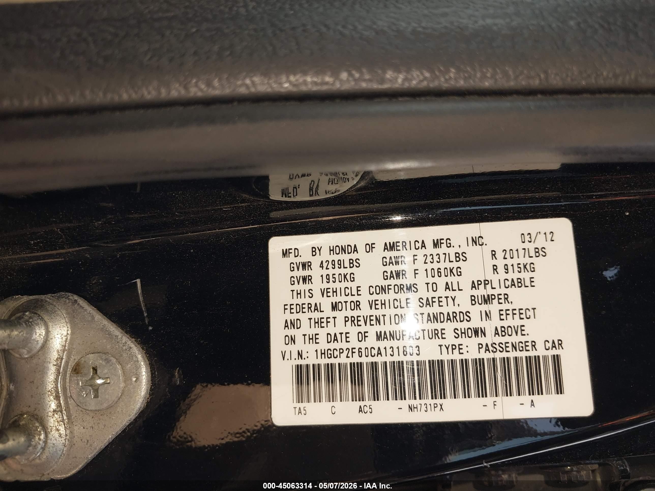 2012 Honda Accord 2.4 Se Black vin: 1HGCP2F60CA131803
