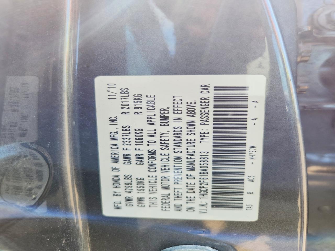 2011 Honda Accord Se Blue vin: 1HGCP2F61BA058813