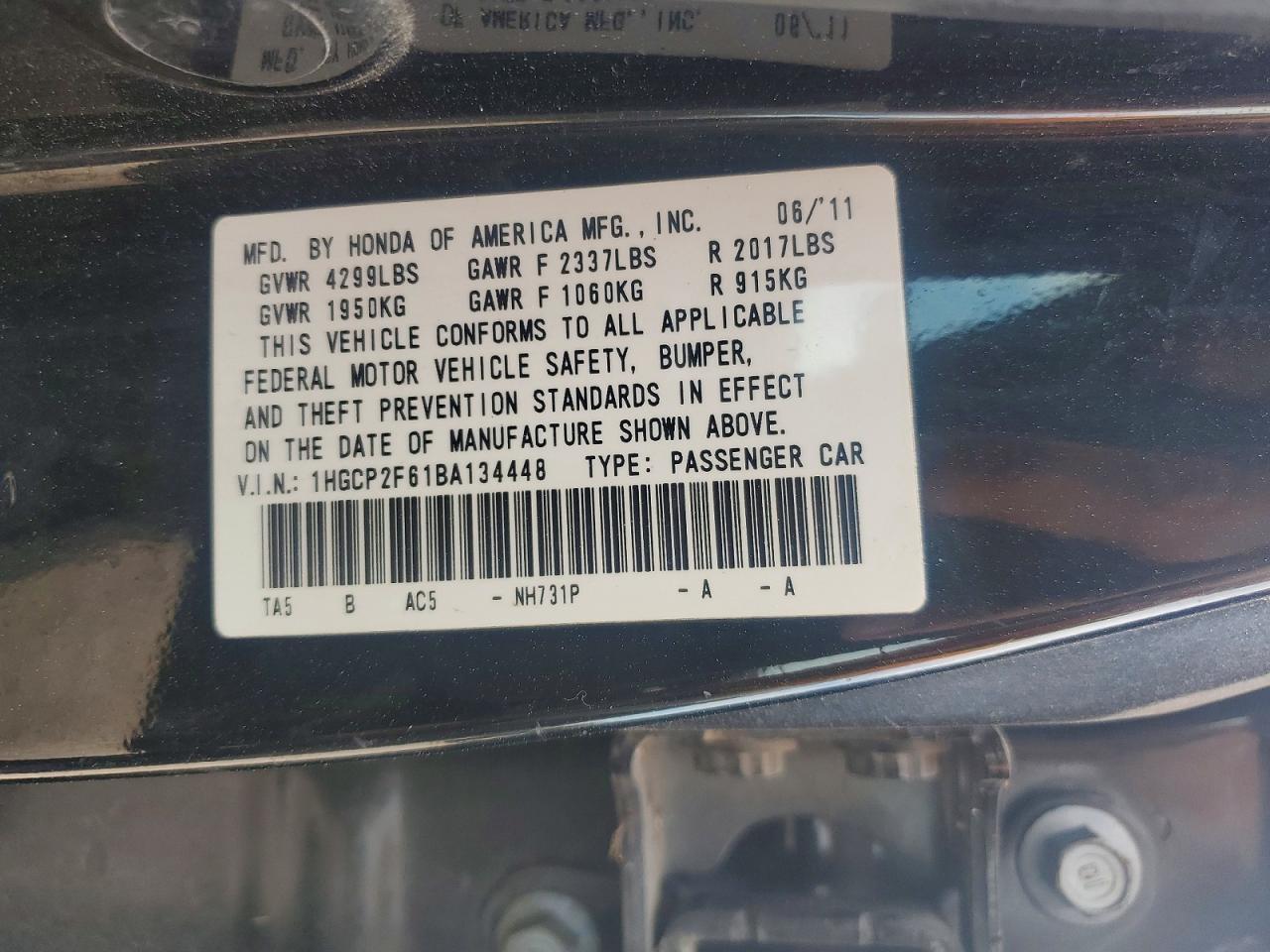 2011 Honda Accord Se Gray vin: 1HGCP2F61BA134448
