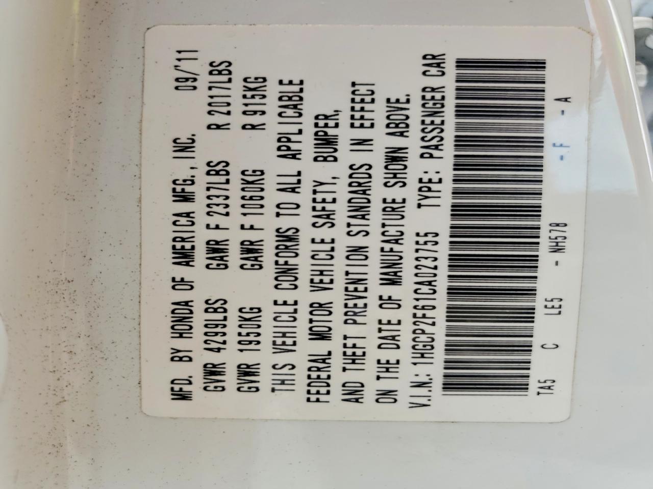 2012 Honda Accord Se White vin: 1HGCP2F61CA023755