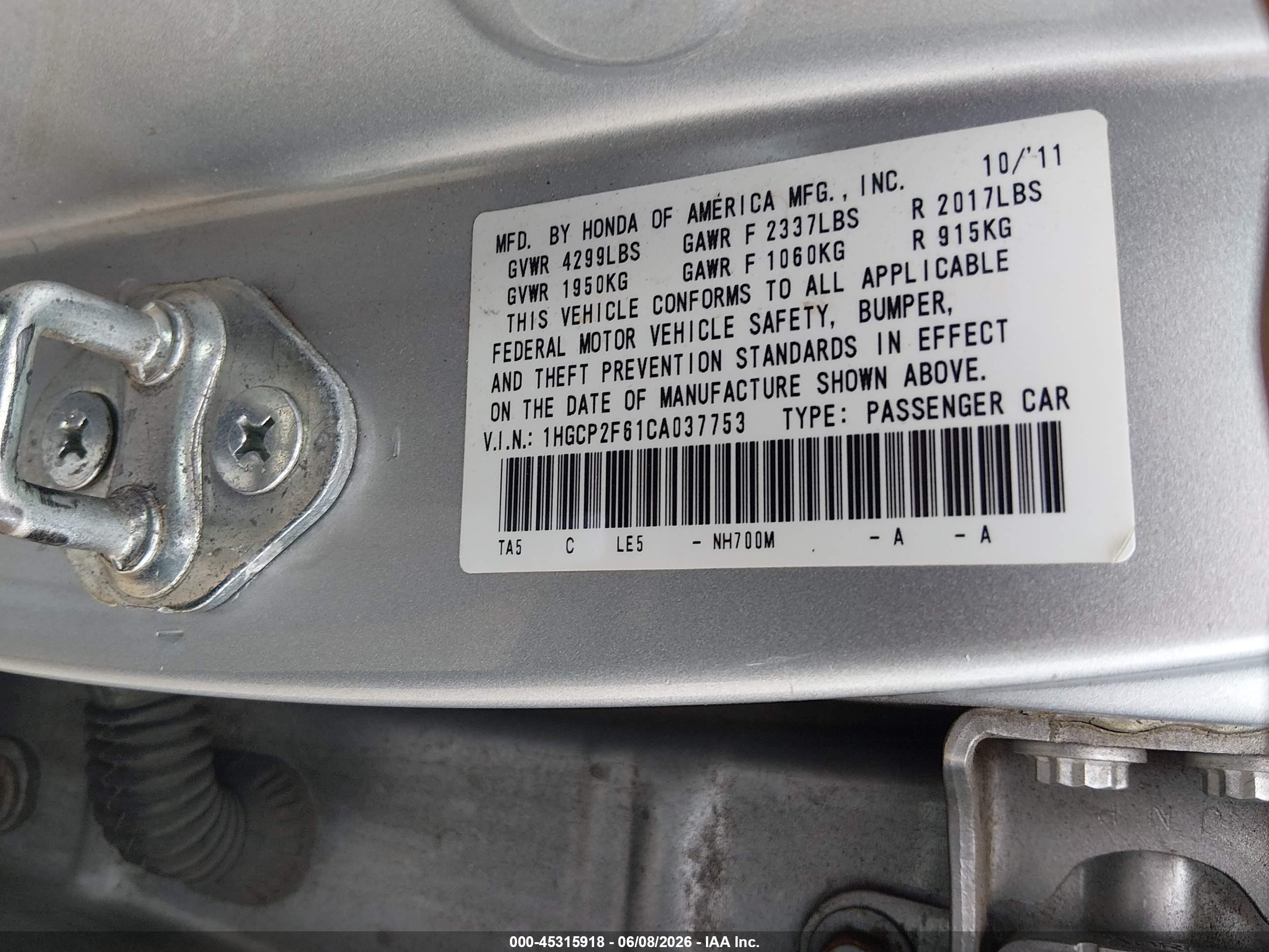2012 Honda Accord 2.4 Se Silver vin: 1HGCP2F61CA037753
