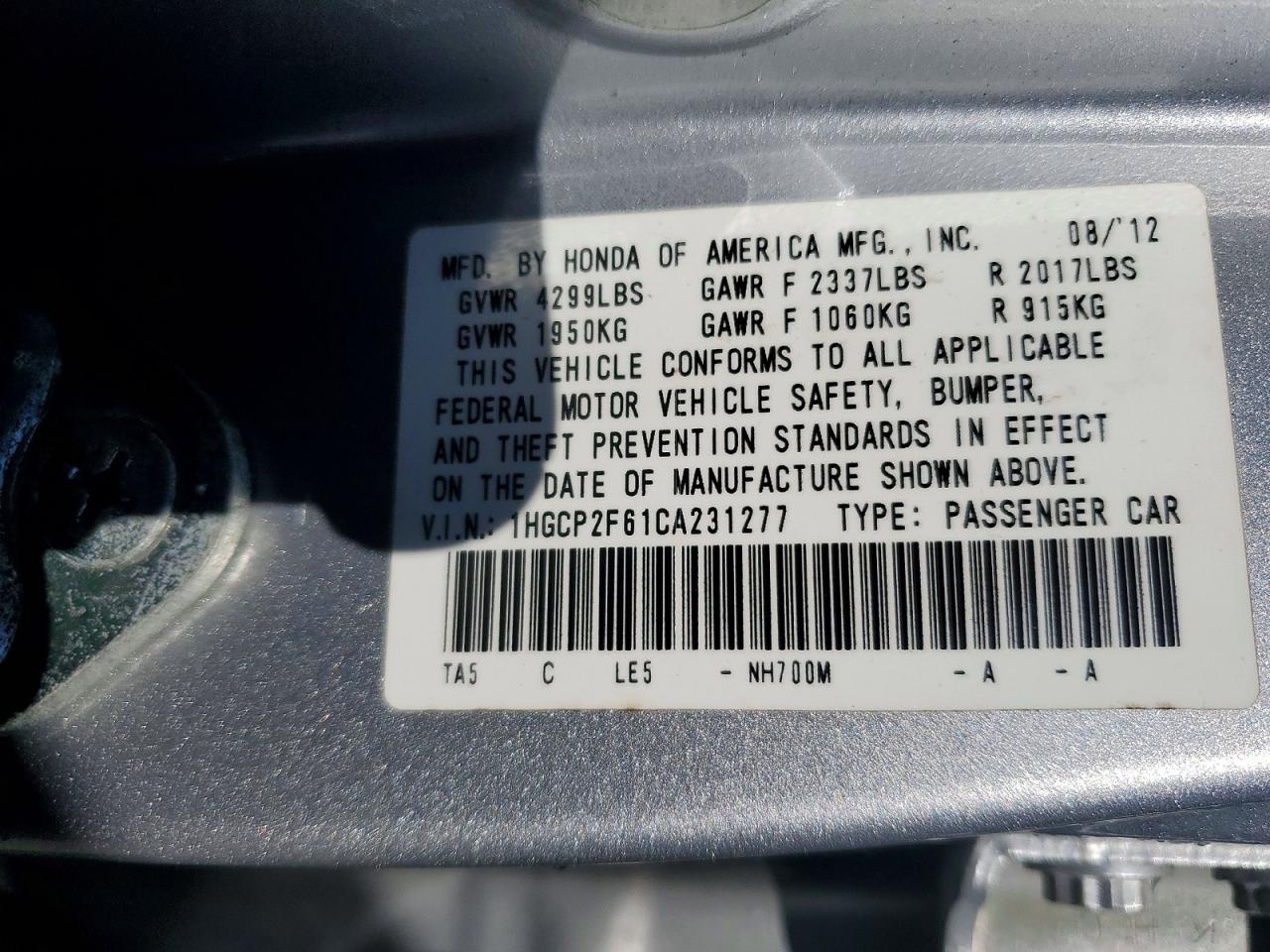 2012 Honda Accord Se Silver vin: 1HGCP2F61CA231277