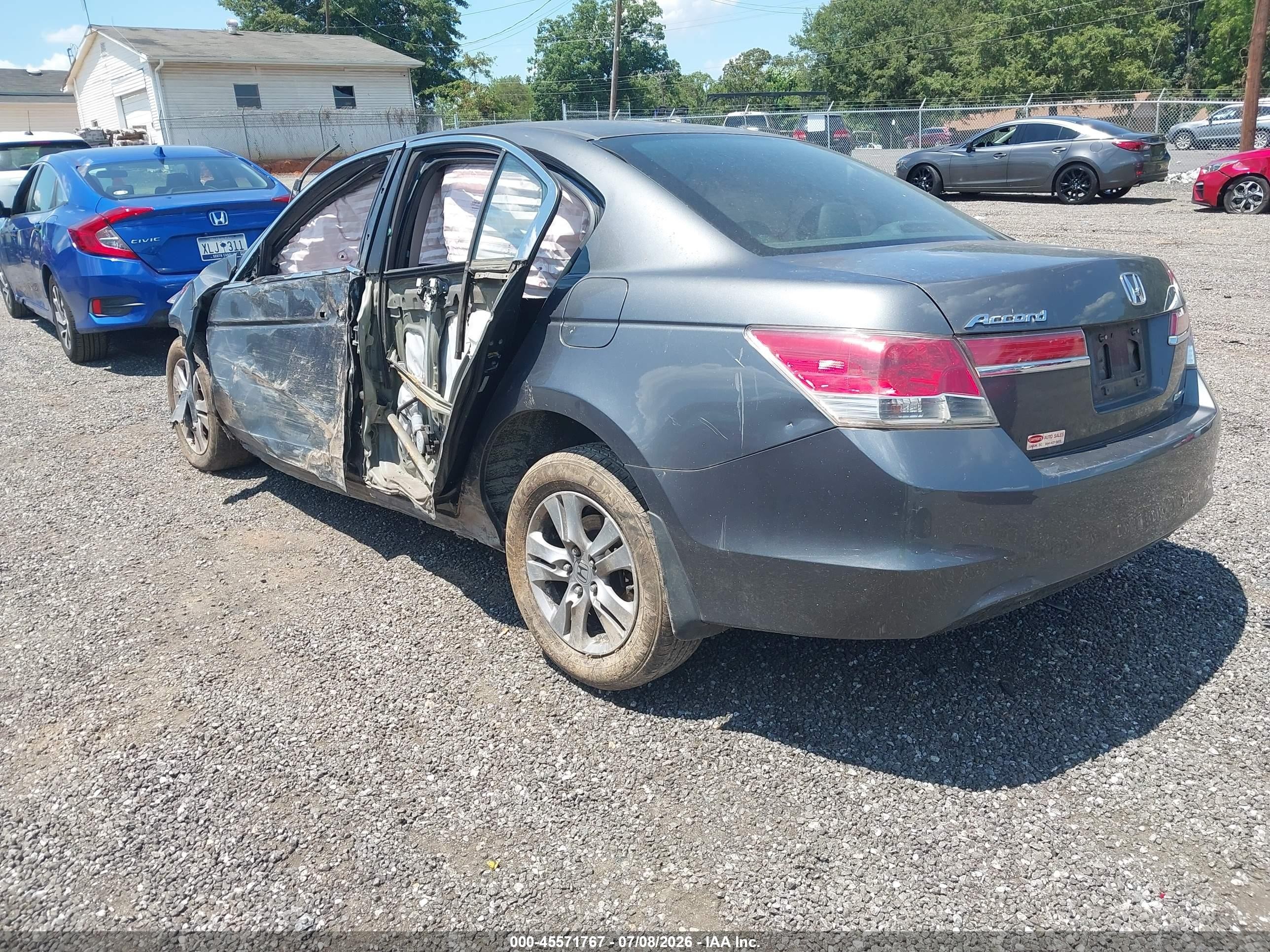 2012 Honda Accord 2.4 Se Gray vin: 1HGCP2F62CA093944