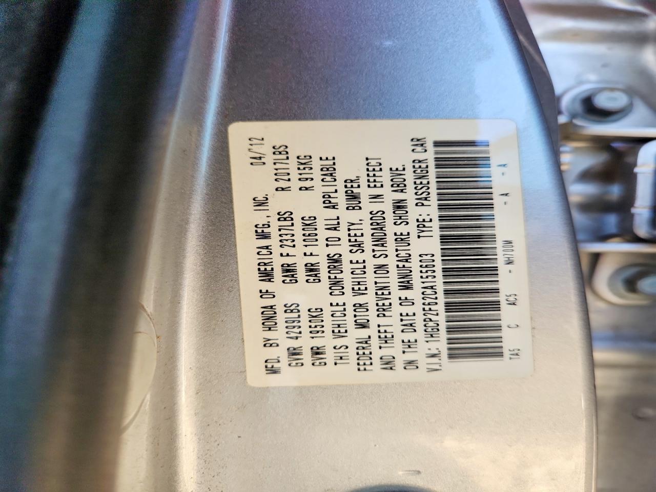 2012 Honda Accord Se Silver vin: 1HGCP2F62CA155603