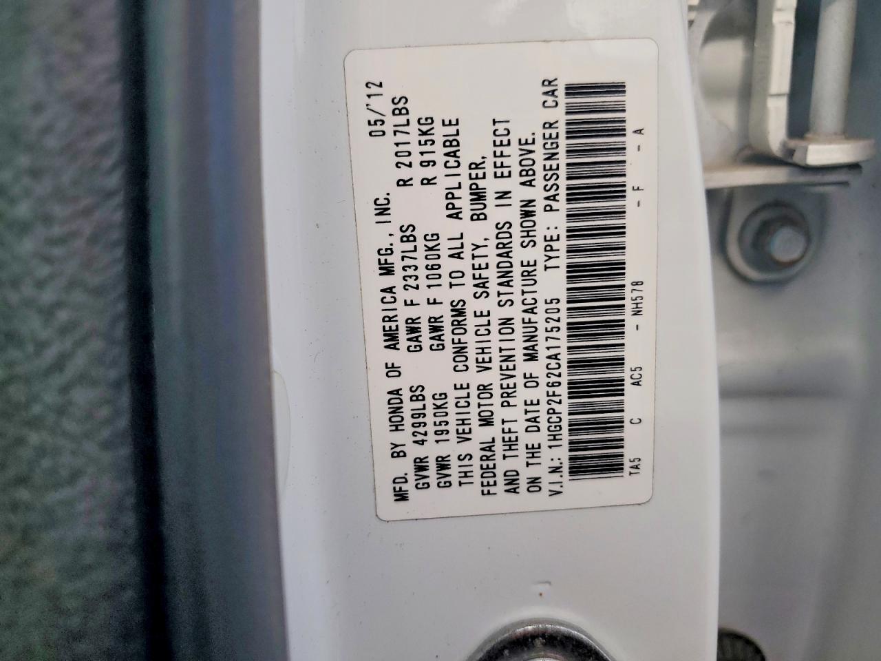 2012 Honda Accord Se White vin: 1HGCP2F62CA175205