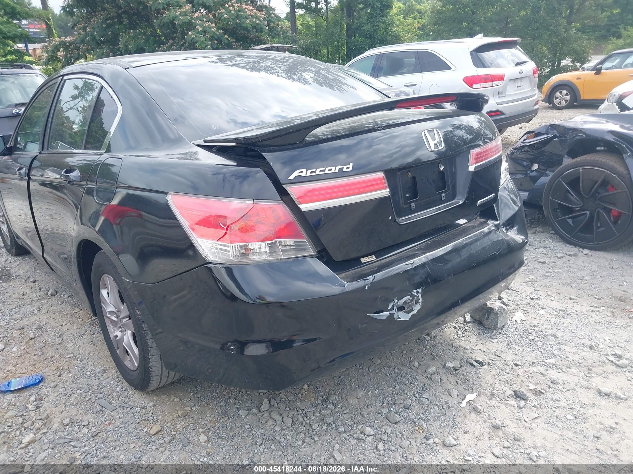 2012 Honda Accord 2.4 Se Black vin: 1HGCP2F62CA233569