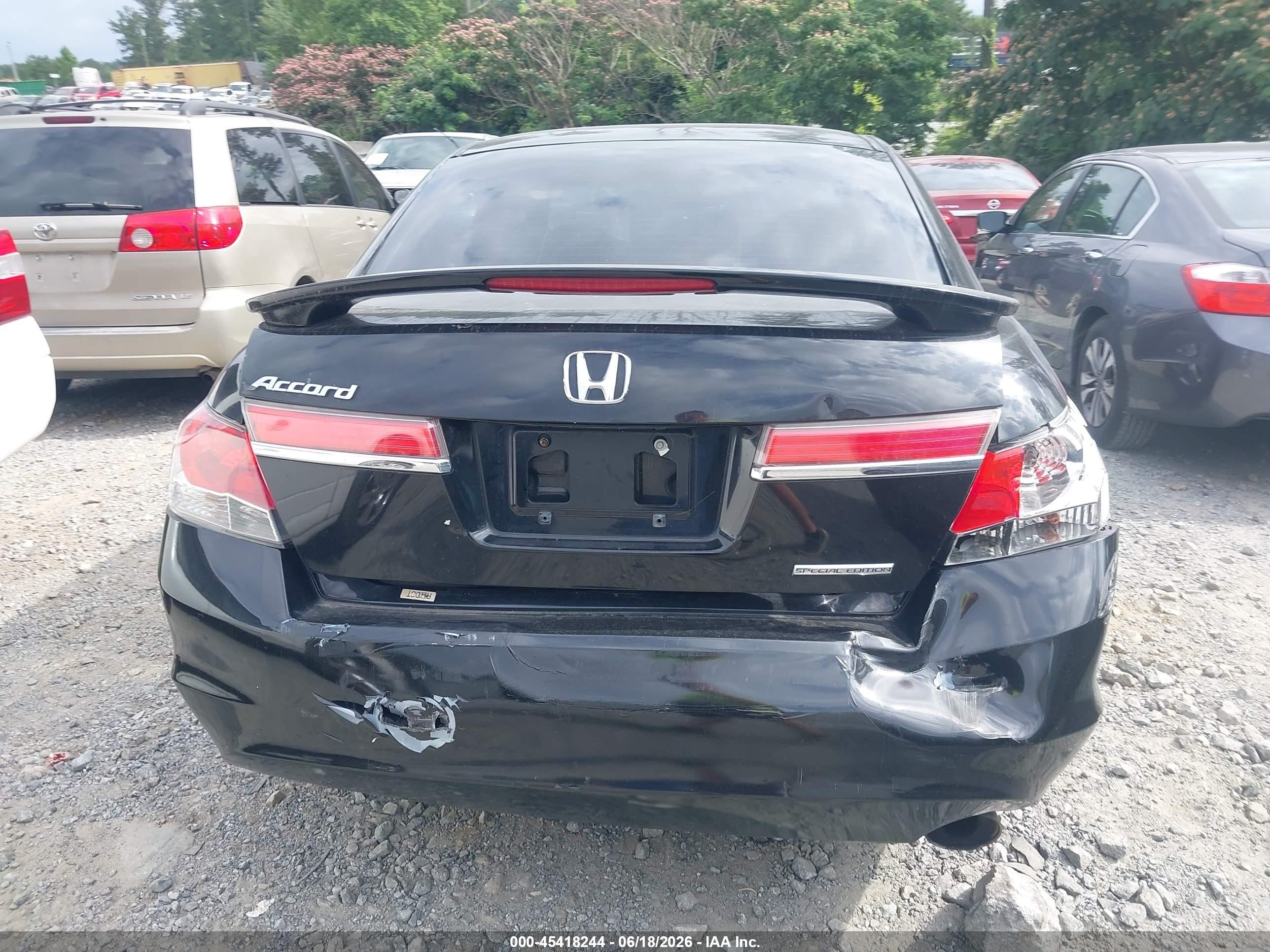 2012 Honda Accord 2.4 Se Black vin: 1HGCP2F62CA233569