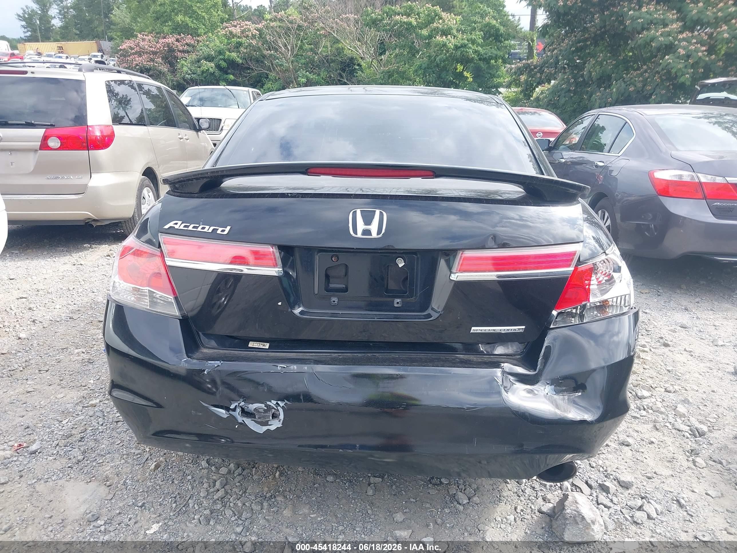 2012 Honda Accord 2.4 Se Black vin: 1HGCP2F62CA233569