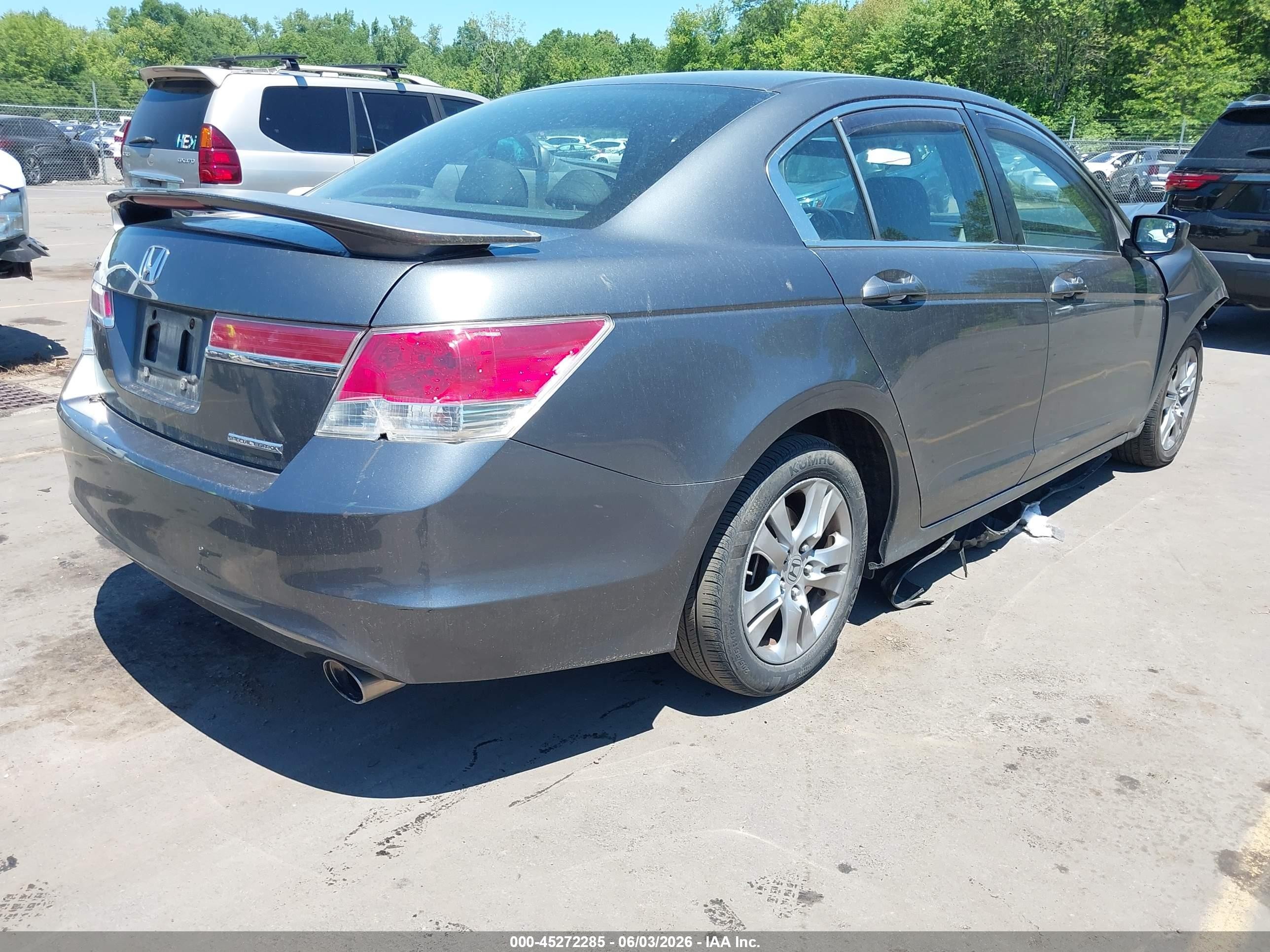 2012 Honda Accord 2.4 Se Gray vin: 1HGCP2F63CA003099