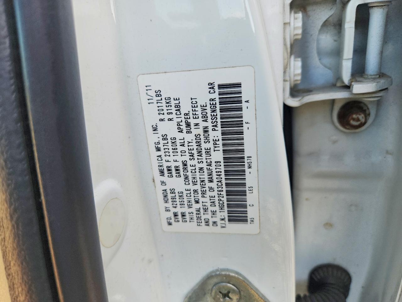 2012 Honda Accord Se Белый vin: 1HGCP2F63CA049709