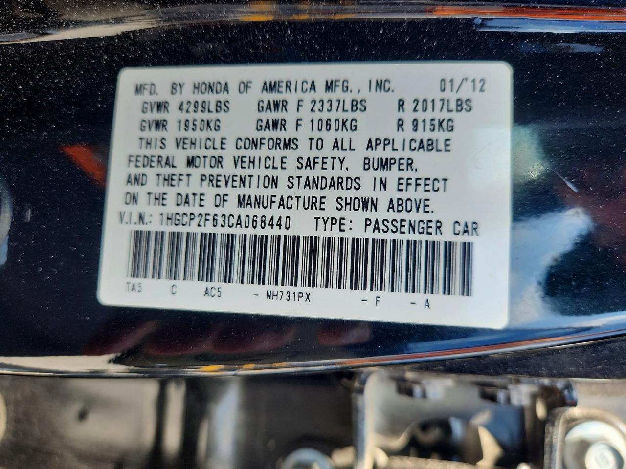 2012 Honda Accord Se Black vin: 1HGCP2F63CA068440