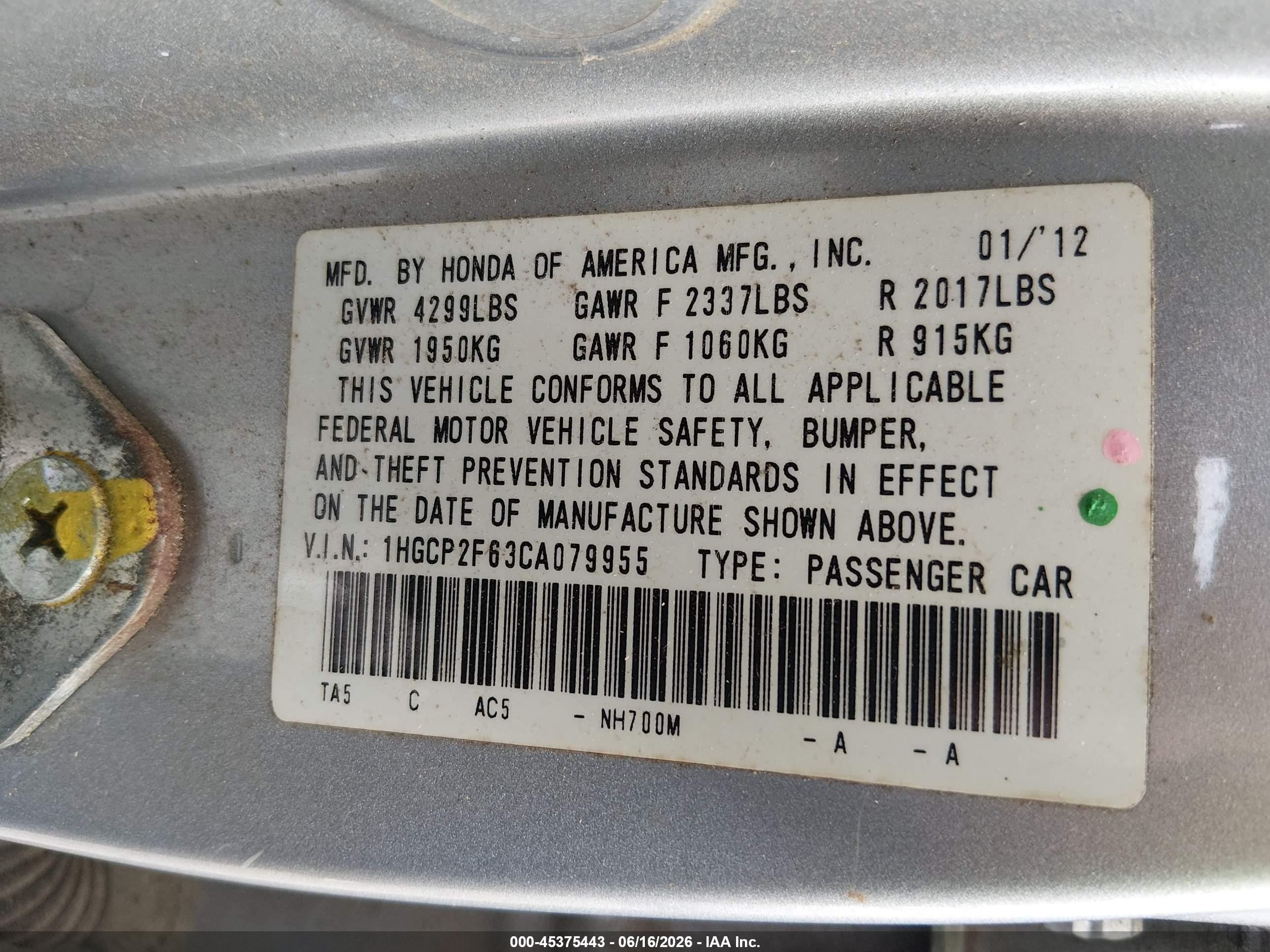 2012 Honda Accord 2.4 Se Silver vin: 1HGCP2F63CA079955