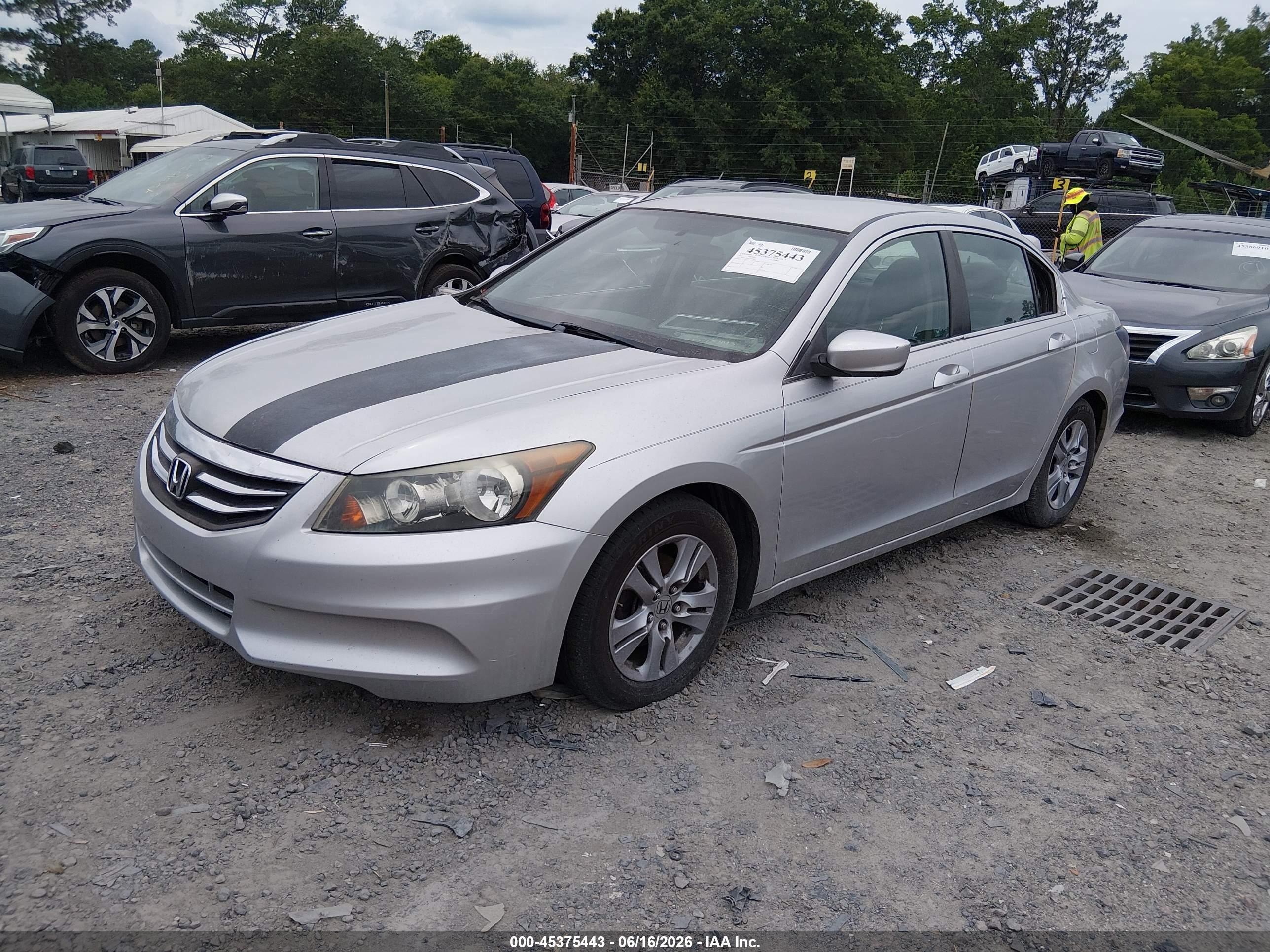 2012 Honda Accord 2.4 Se Silver vin: 1HGCP2F63CA079955
