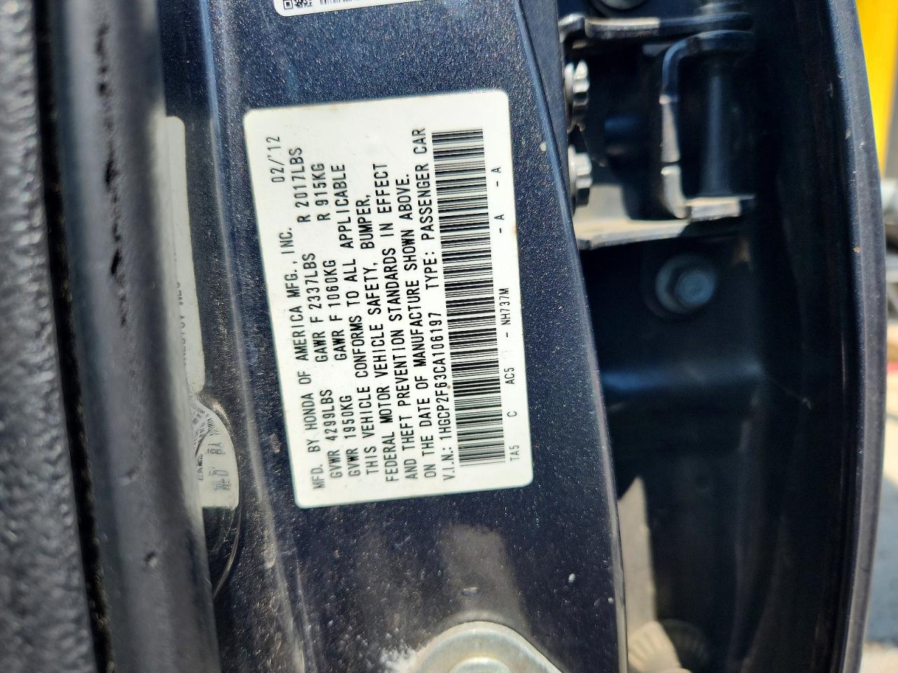 2012 Honda Accord Se Gray vin: 1HGCP2F63CA106197