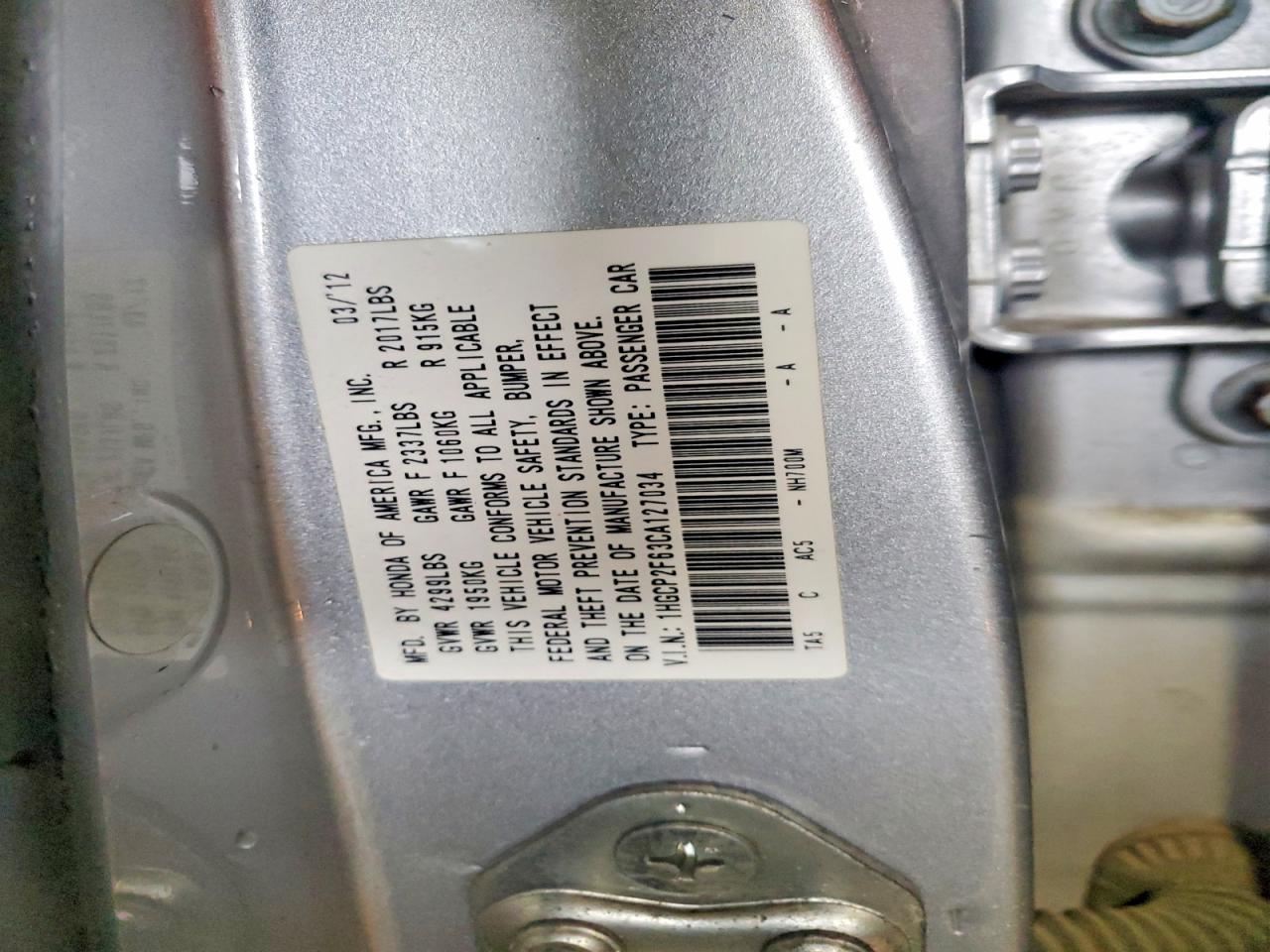 2012 Honda Accord Se White vin: 1HGCP2F63CA127034