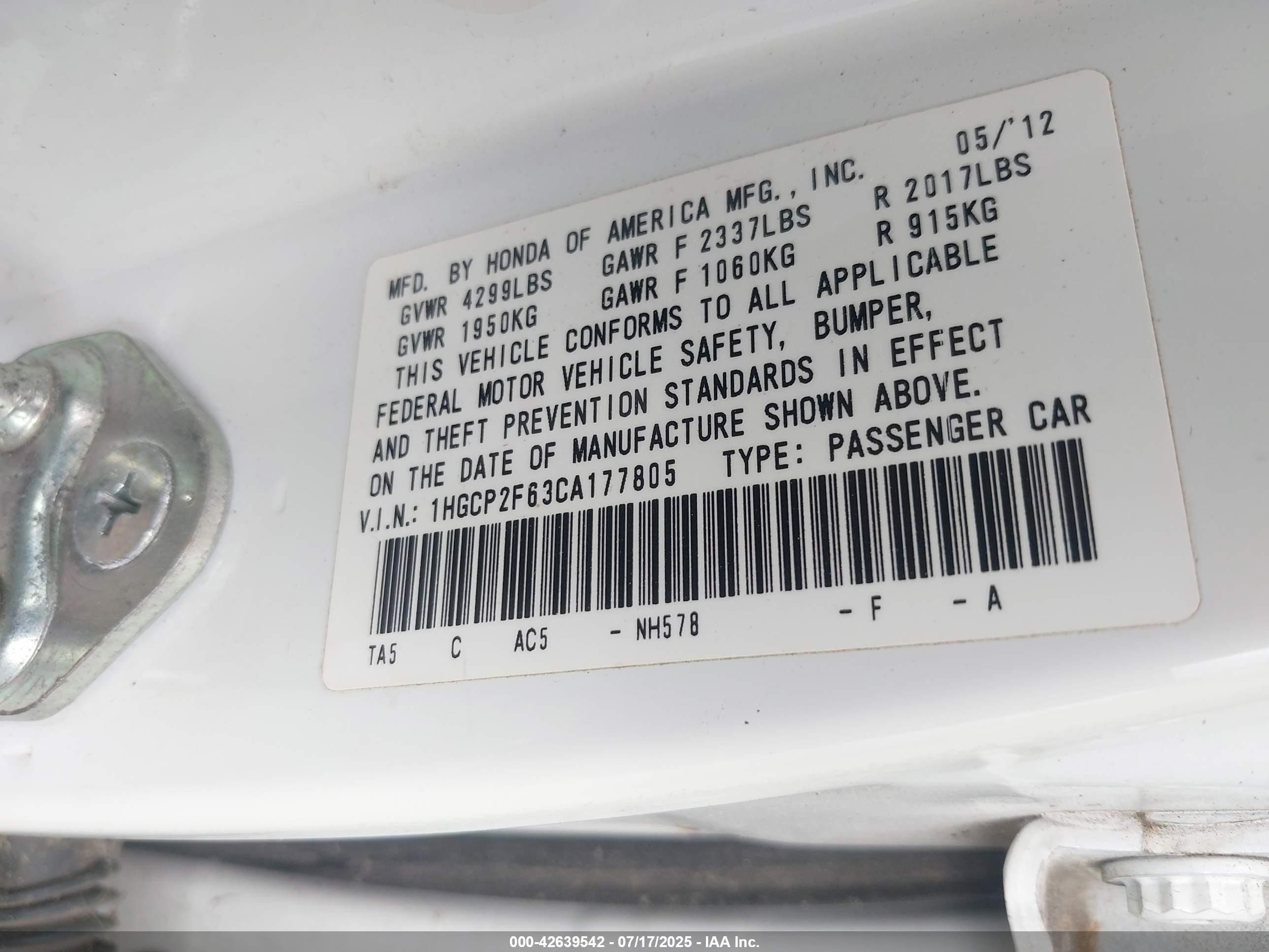 2012 Honda Accord 2.4 Se White vin: 1HGCP2F63CA177805