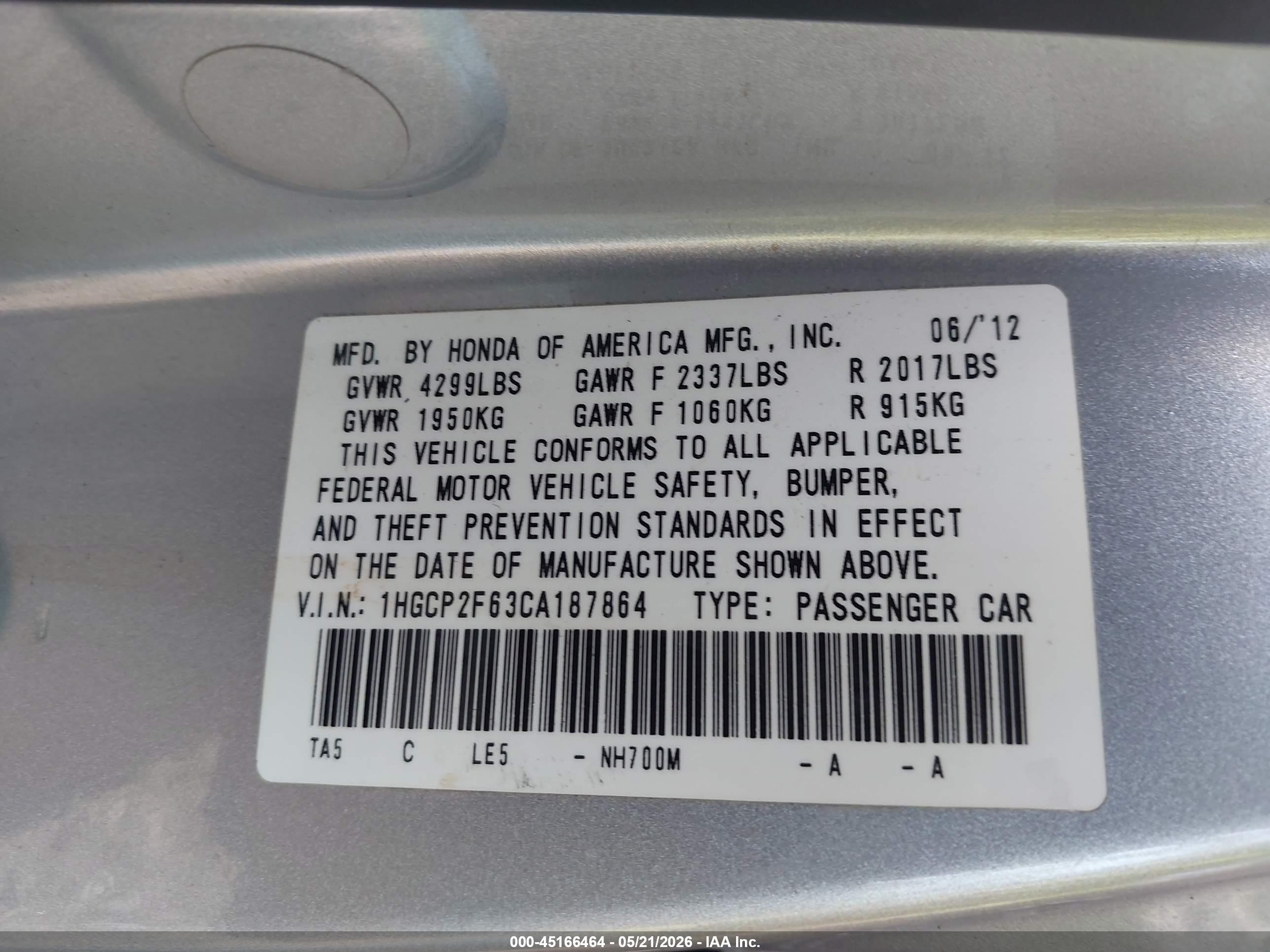 2012 Honda Accord 2.4 Se Silver vin: 1HGCP2F63CA187864