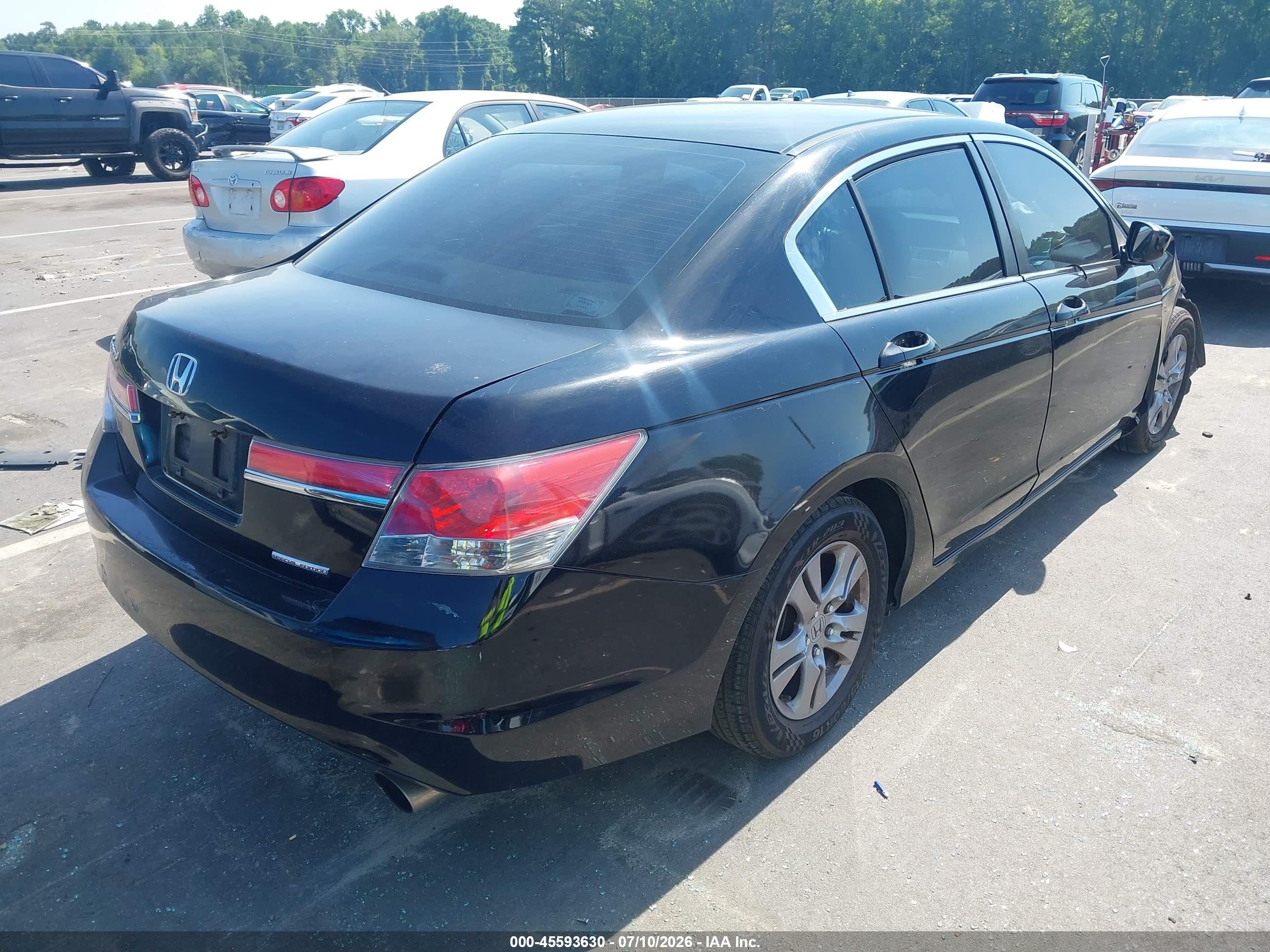 2012 Honda Accord 2.4 Se Black vin: 1HGCP2F63CA225190