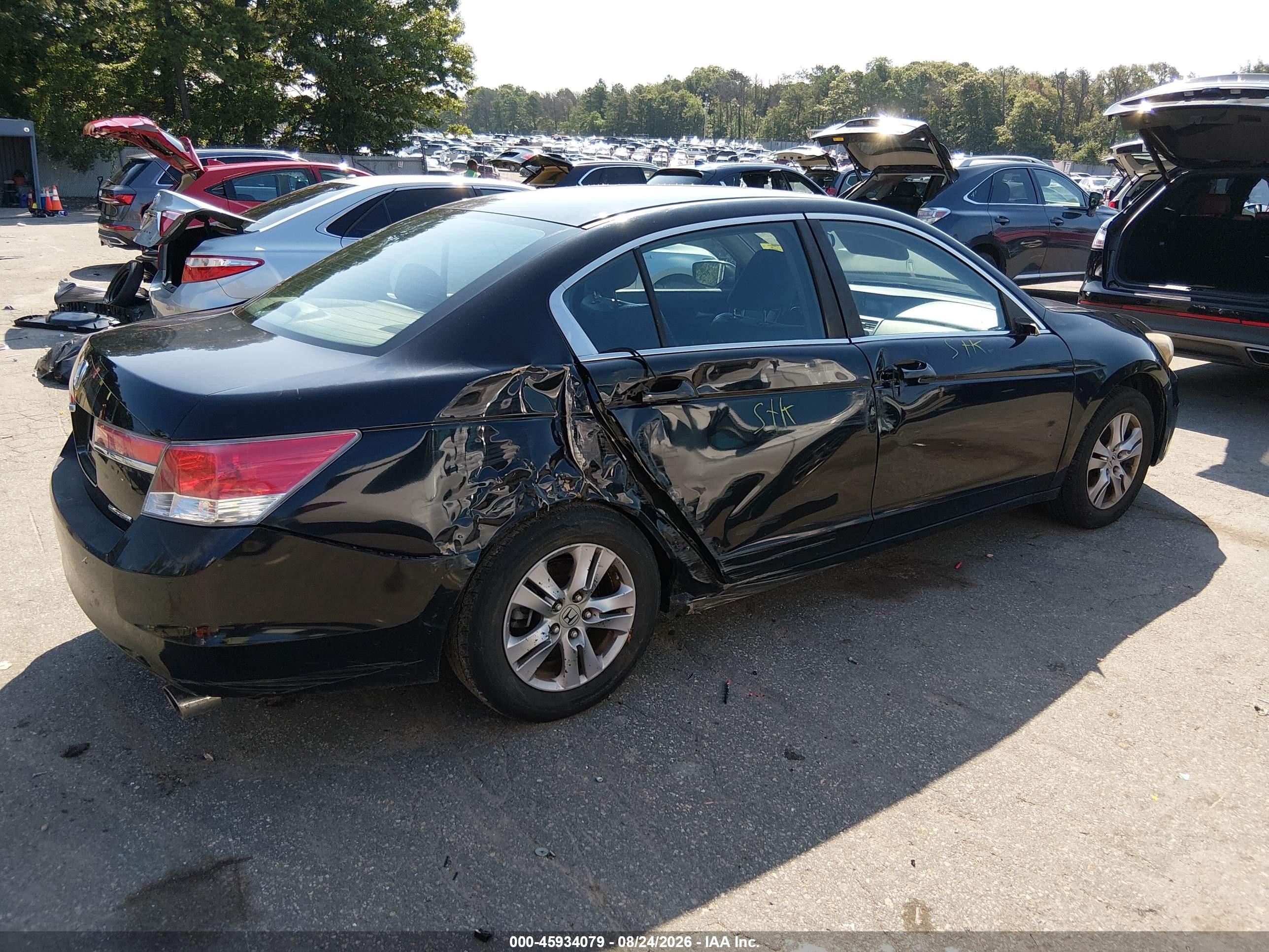 2012 Honda Accord 2.4 Se Black vin: 1HGCP2F63CA233502