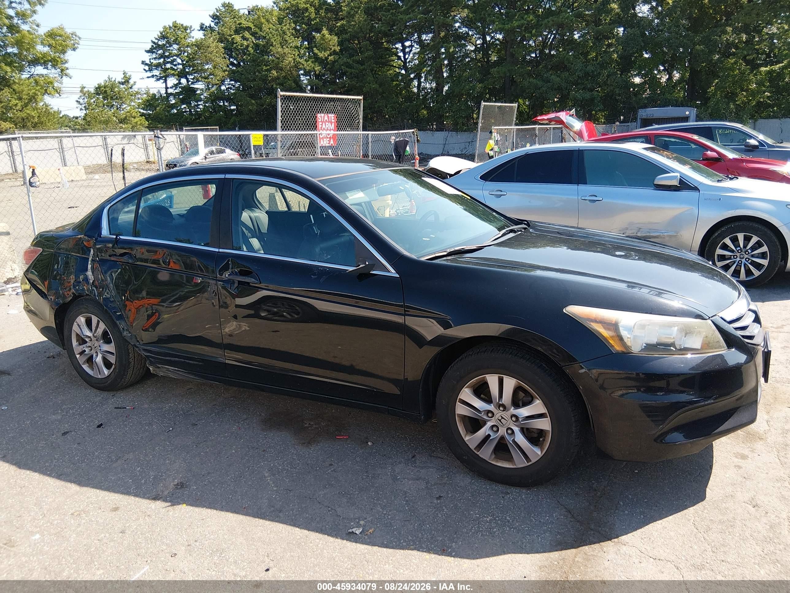 2012 Honda Accord 2.4 Se Black vin: 1HGCP2F63CA233502