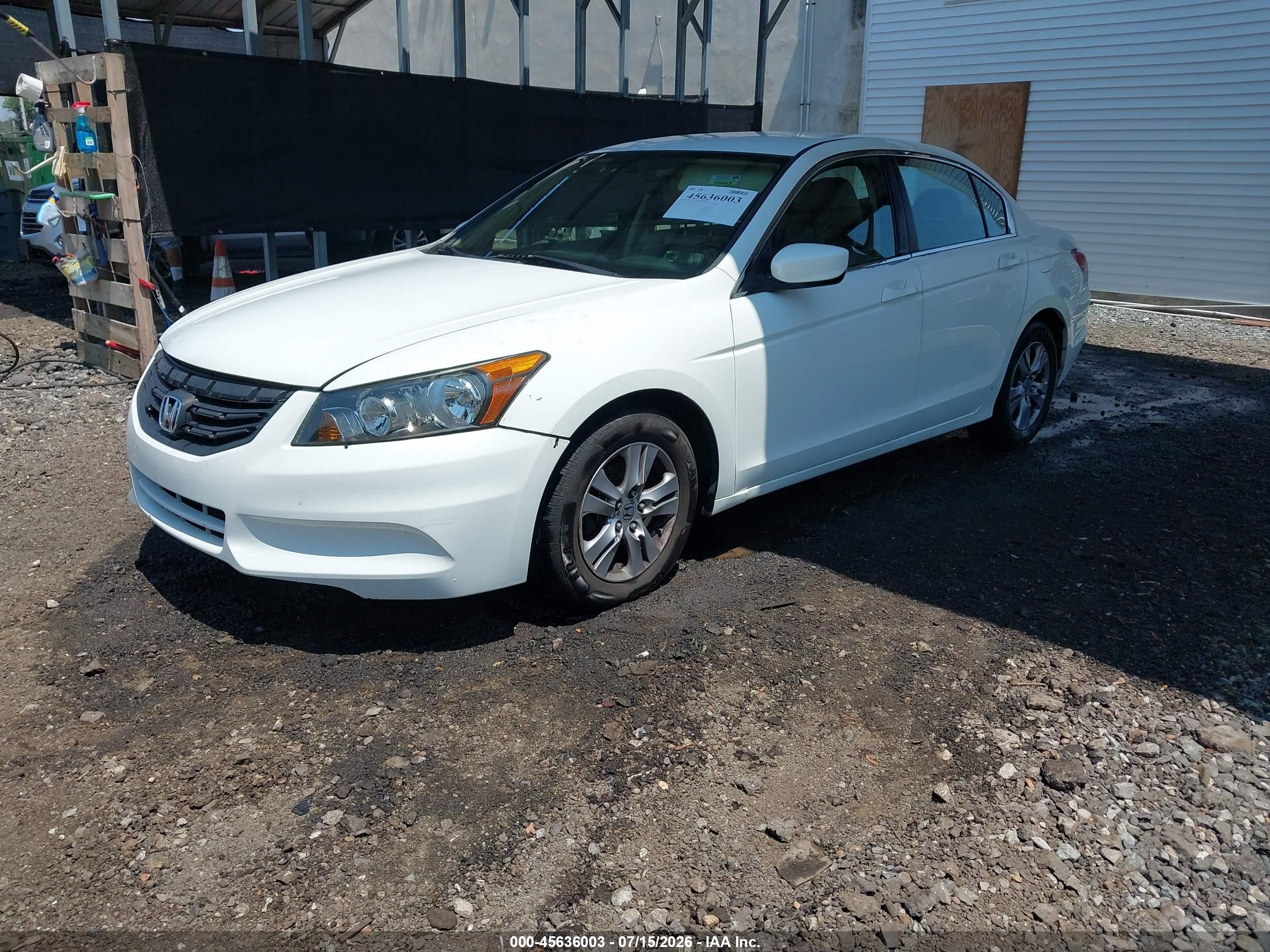 2012 Honda Accord 2.4 Se Белый vin: 1HGCP2F64CA055454