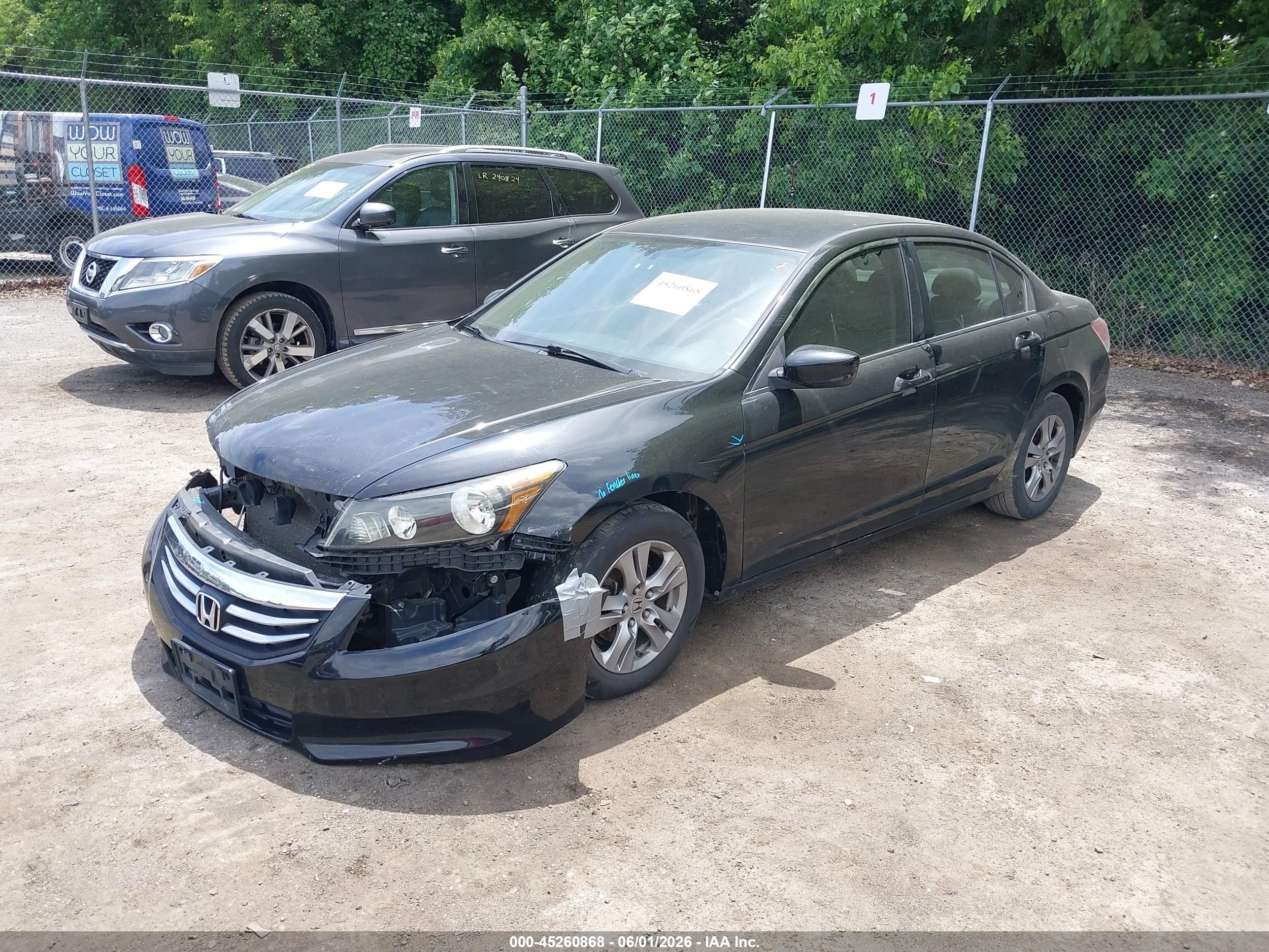 2012 Honda Accord 2.4 Se Black vin: 1HGCP2F64CA108556