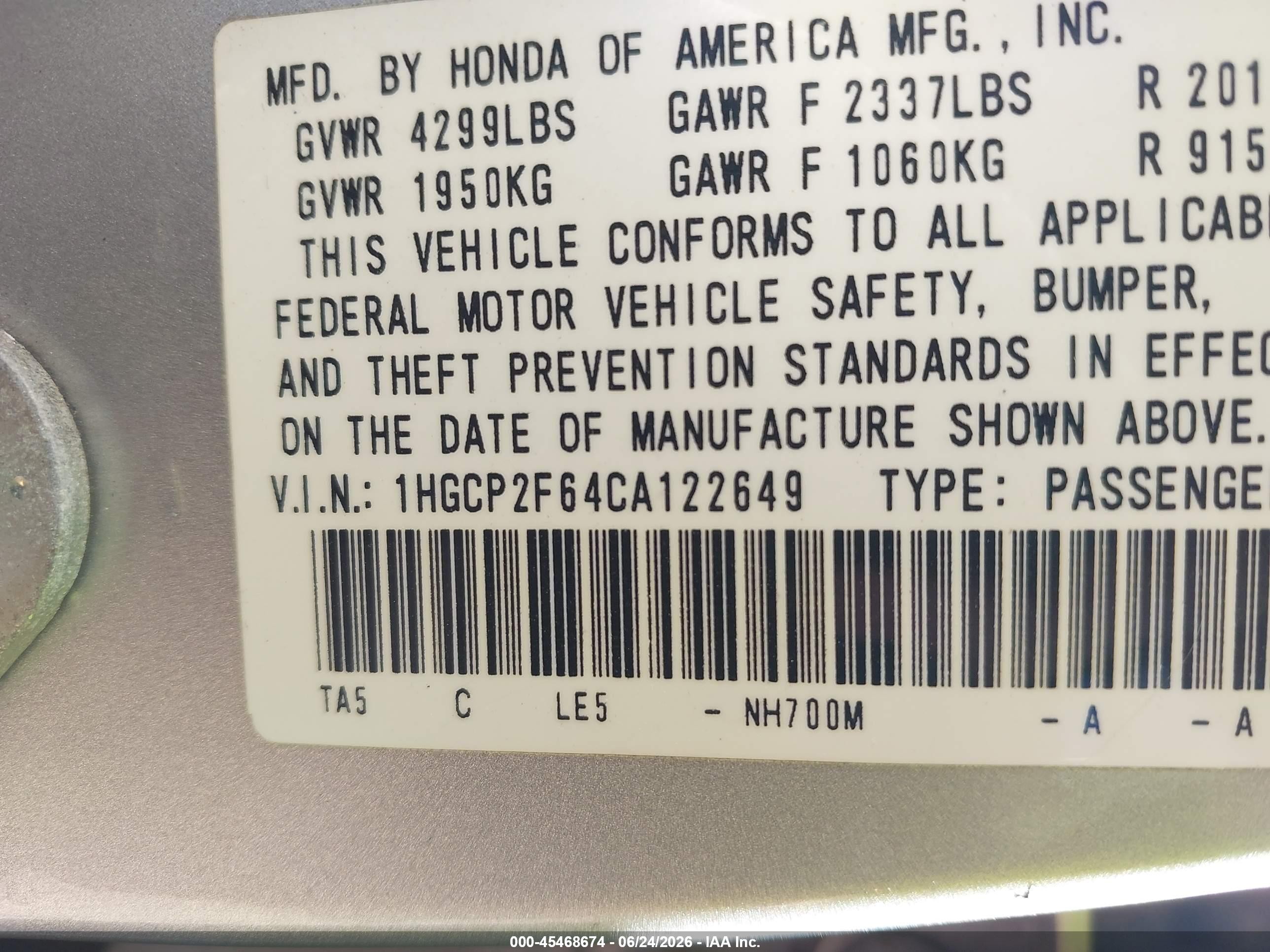 2012 Honda Accord 2.4 Se Silver vin: 1HGCP2F64CA122649