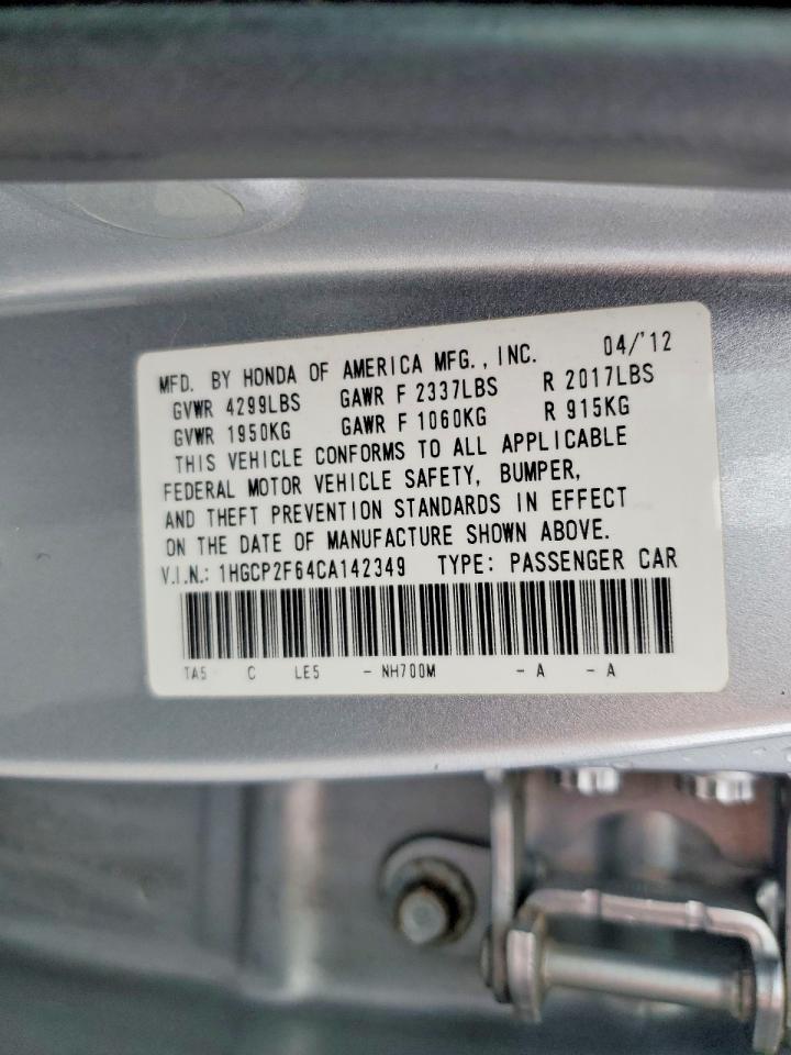 2012 Honda Accord Se Silver vin: 1HGCP2F64CA142349