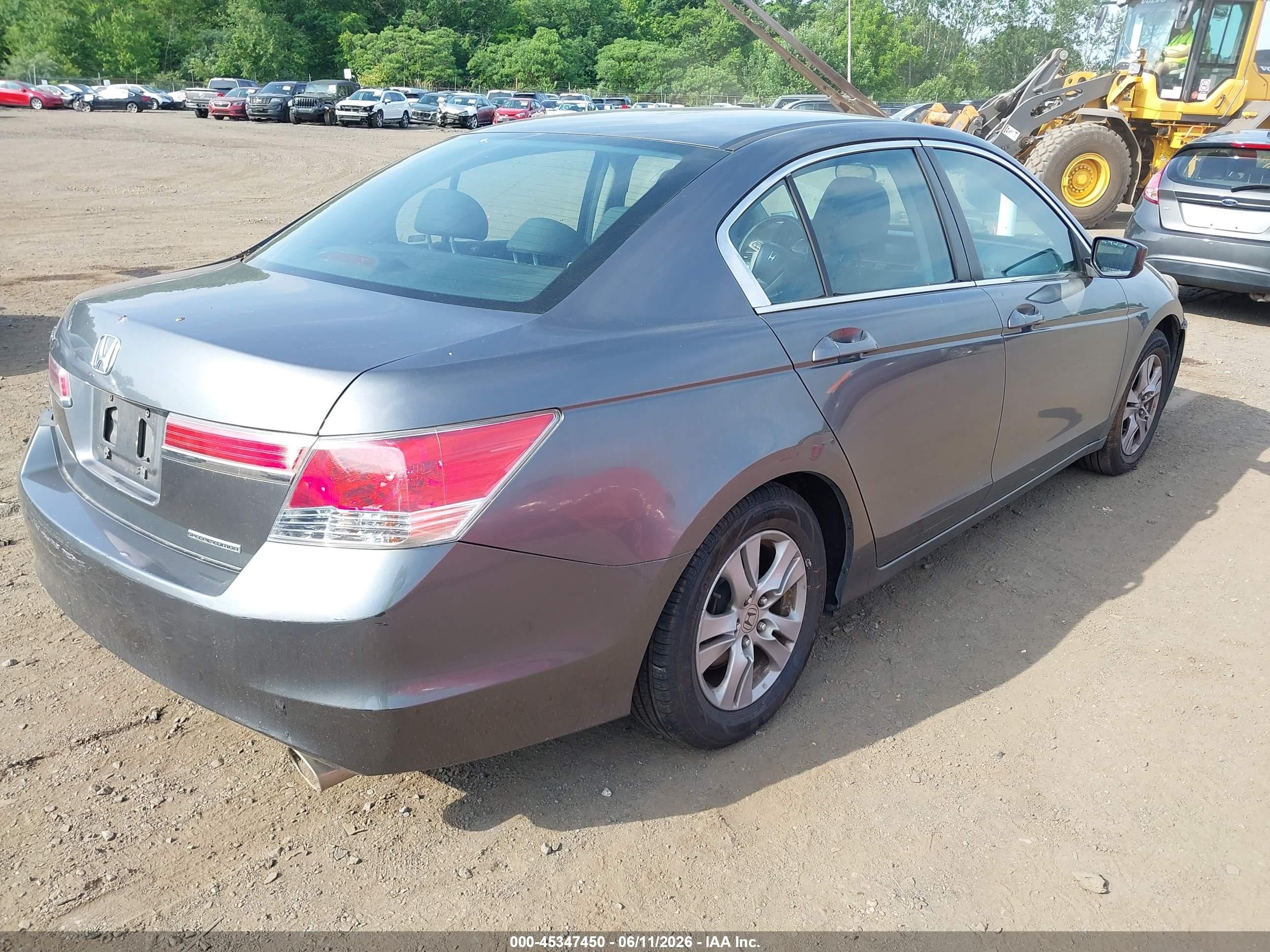 2012 Honda Accord 2.4 Se Gray vin: 1HGCP2F64CA162682
