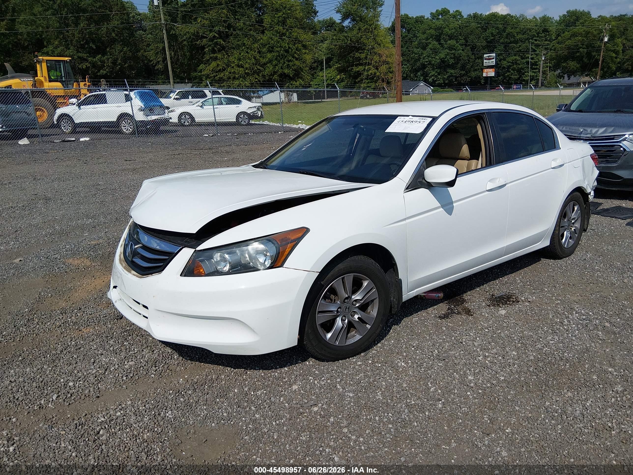 2012 Honda Accord 2.4 Se White vin: 1HGCP2F64CA223187