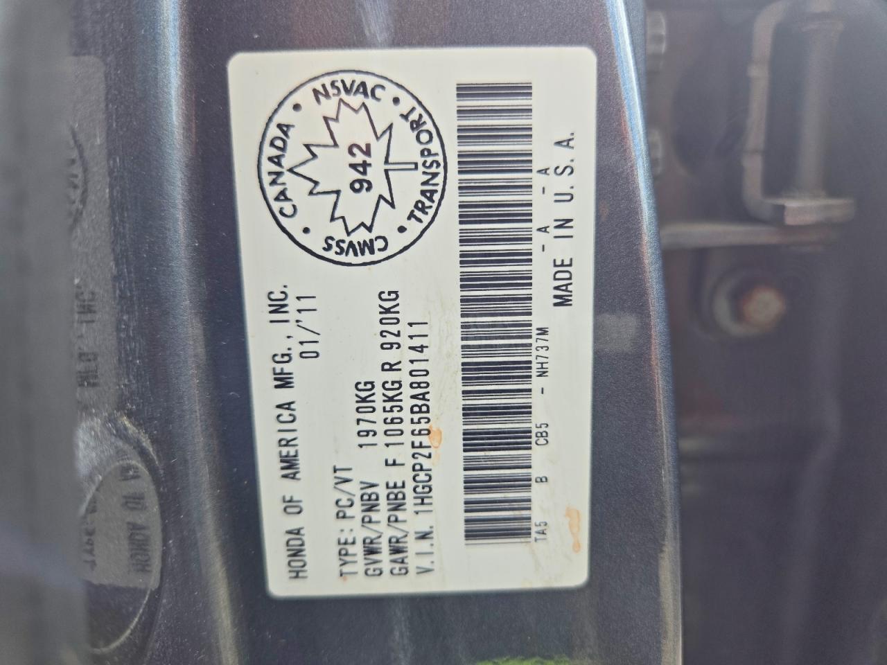 2011 Honda Accord Se Gray vin: 1HGCP2F65BA801411