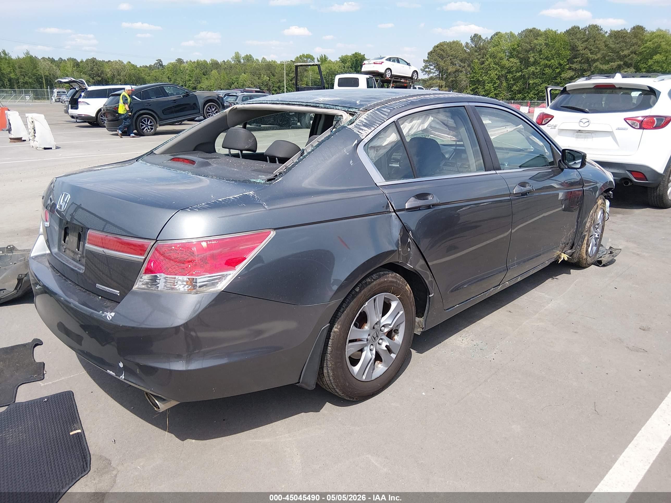 2012 Honda Accord 2.4 Se Gray vin: 1HGCP2F65CA046892