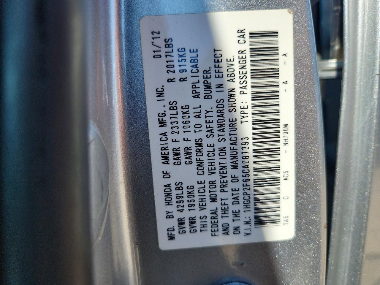 2012 Honda Accord Se Silver vin: 1HGCP2F65CA087393