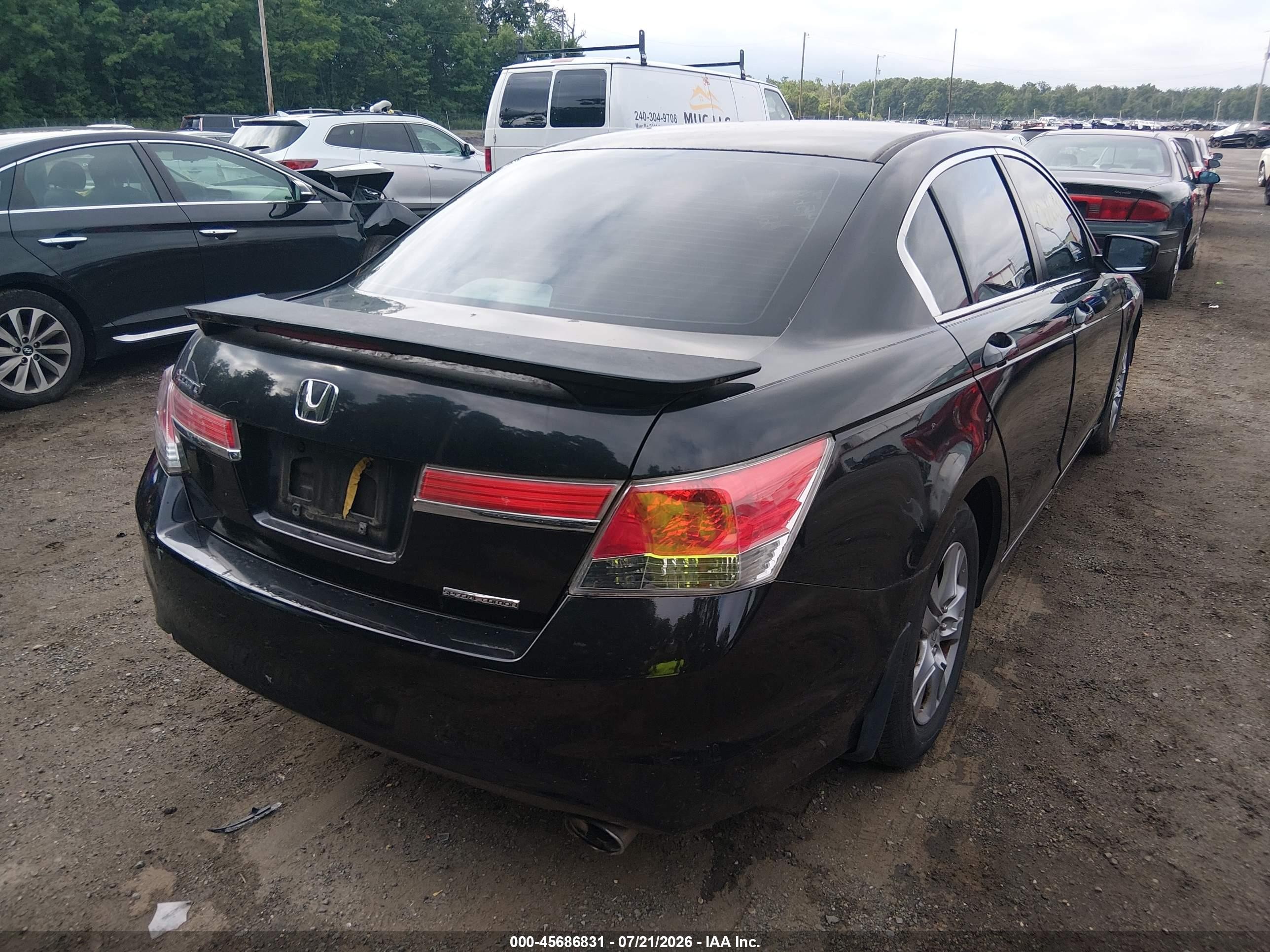 2012 Honda Accord 2.4 Se Black vin: 1HGCP2F65CA092691
