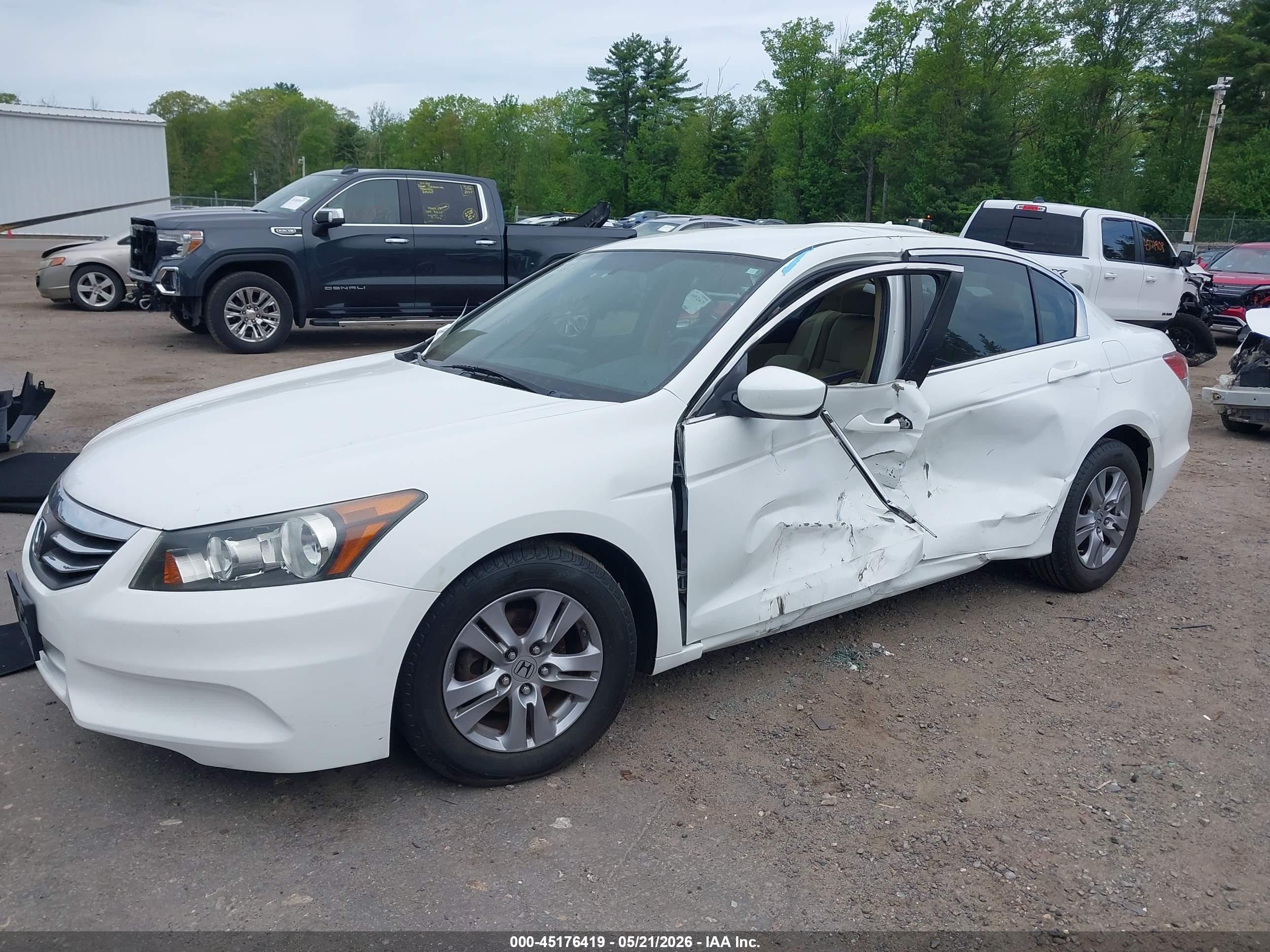 2012 Honda Accord 2.4 Se Белый vin: 1HGCP2F65CA134356
