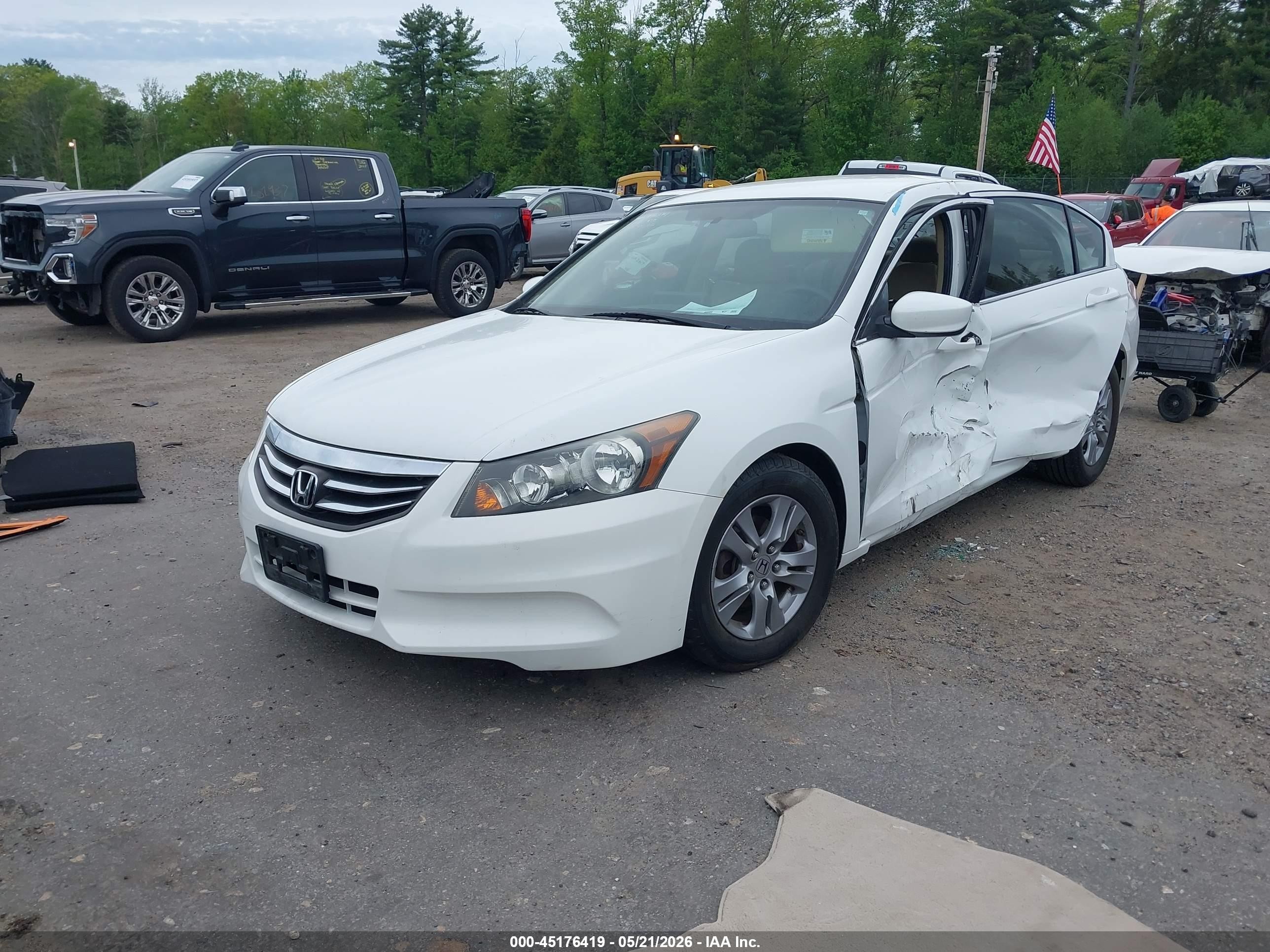 2012 Honda Accord 2.4 Se Белый vin: 1HGCP2F65CA134356