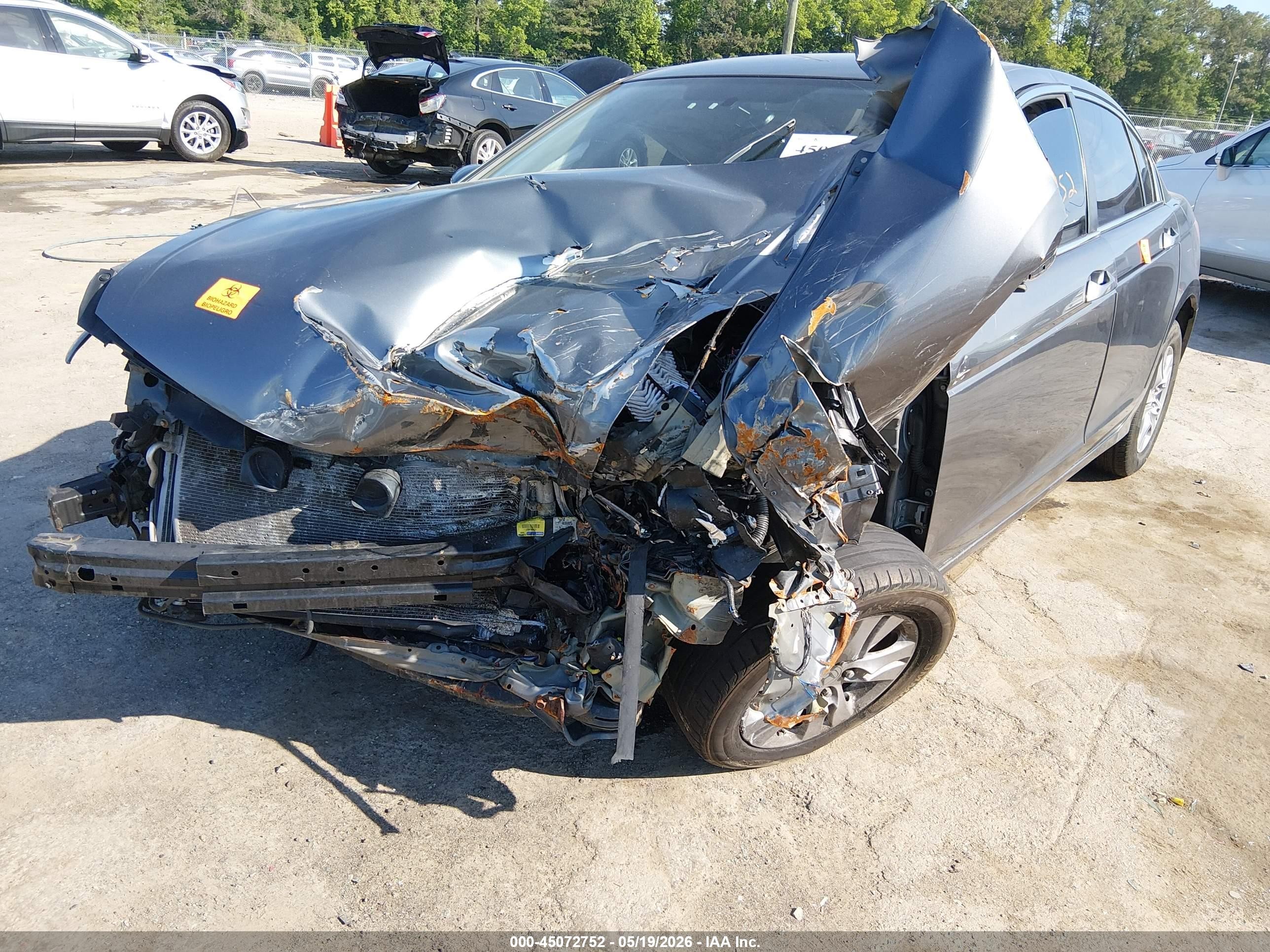2012 Honda Accord 2.4 Se Серый vin: 1HGCP2F65CA138973