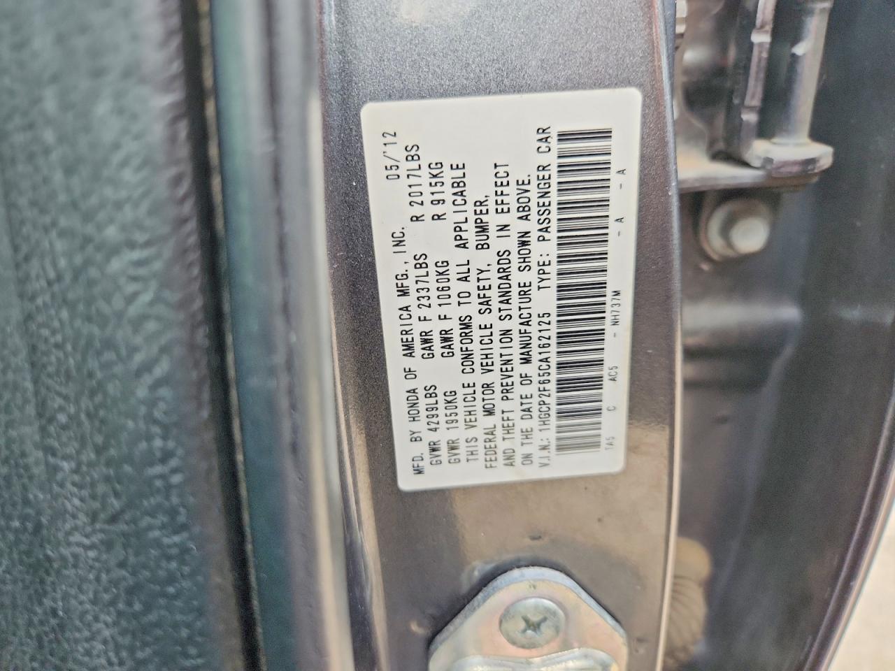 2012 Honda Accord Se Gray vin: 1HGCP2F65CA162125