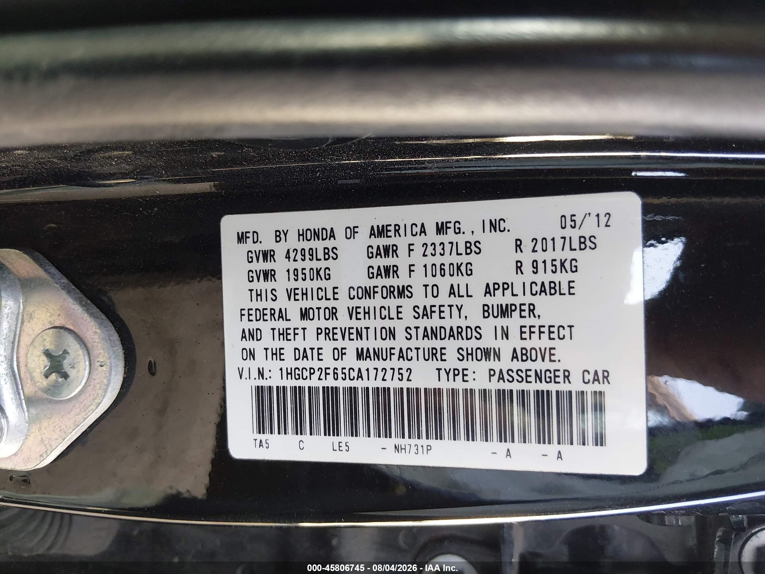 2012 Honda Accord 2.4 Se Black vin: 1HGCP2F65CA172752