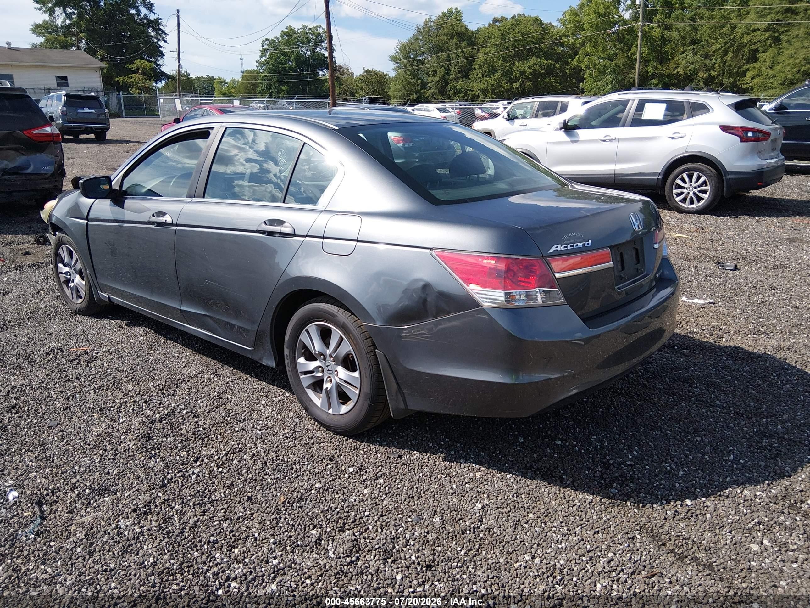 2012 Honda Accord 2.4 Se Серый vin: 1HGCP2F65CA189714