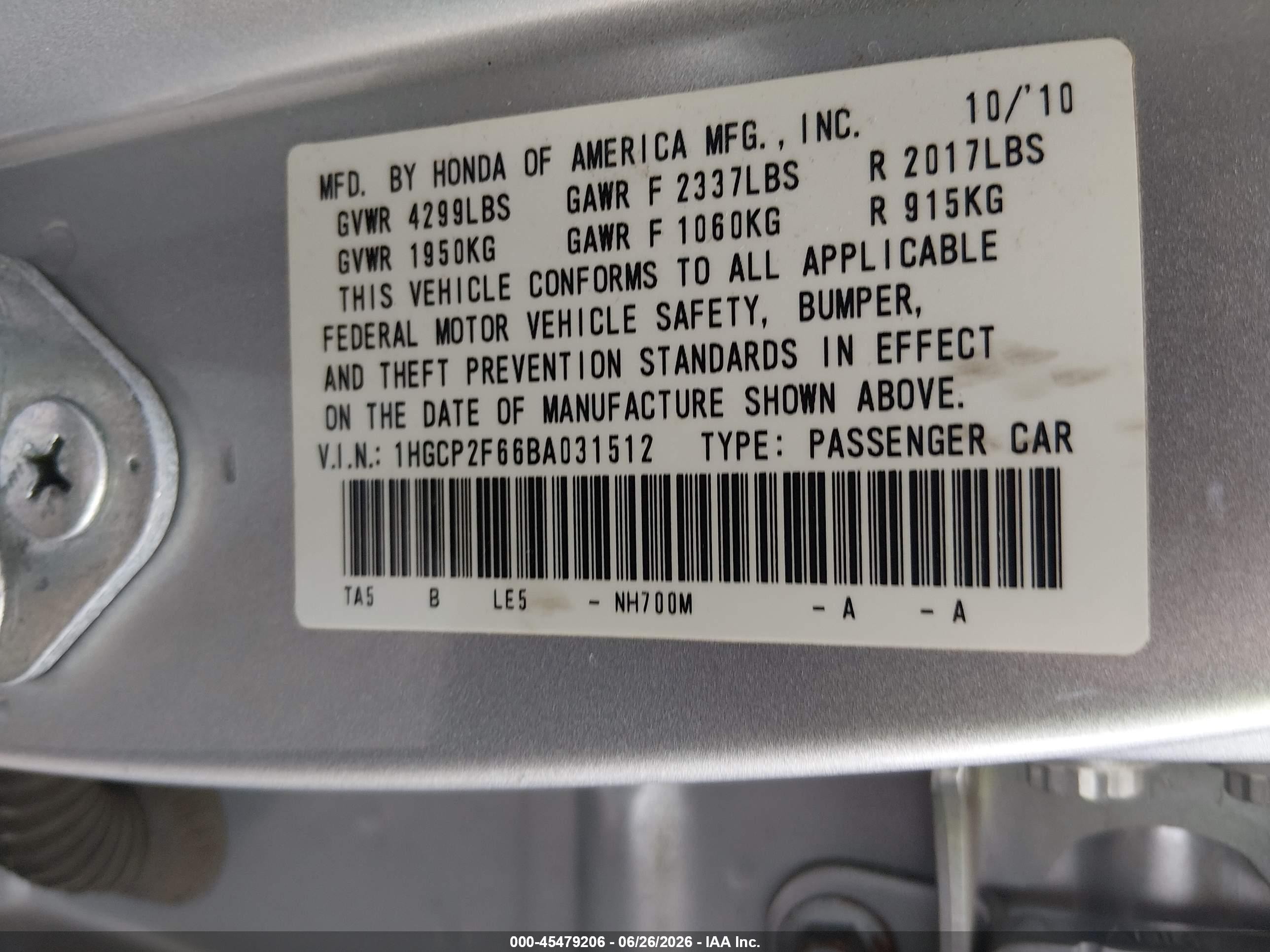 2011 Honda Accord 2.4 Se Серебряный vin: 1HGCP2F66BA031512