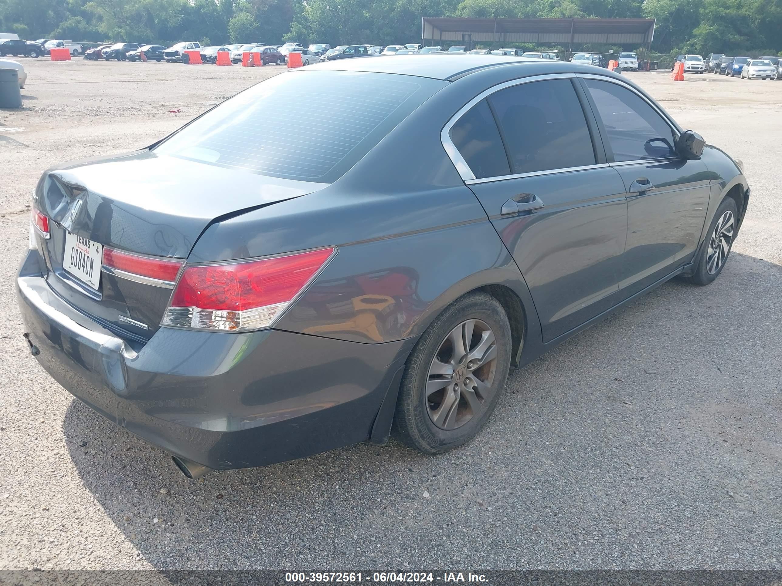2012 Honda Accord 2.4 Se Gray vin: 1HGCP2F66CA152865