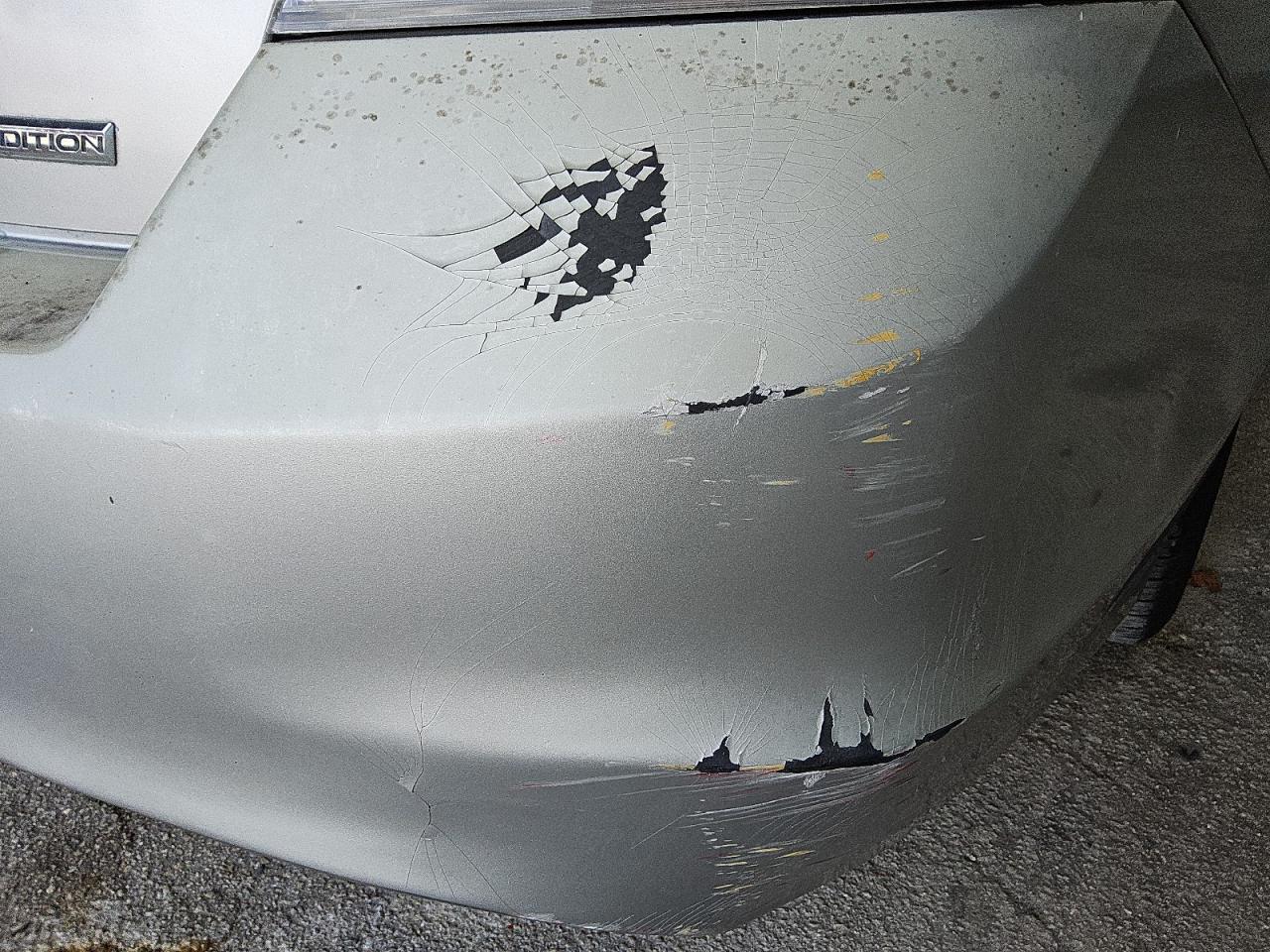 2012 Honda Accord Se White vin: 1HGCP2F66CA165101 Damage: Rear Bumper, Peeling, > 12 Inches