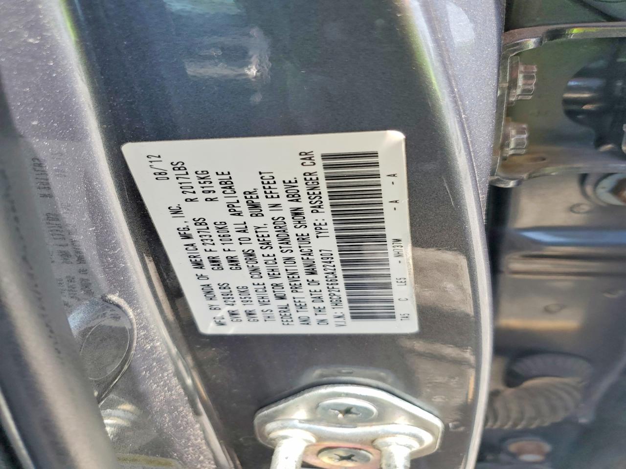 2012 Honda Accord Se Gray vin: 1HGCP2F66CA224907