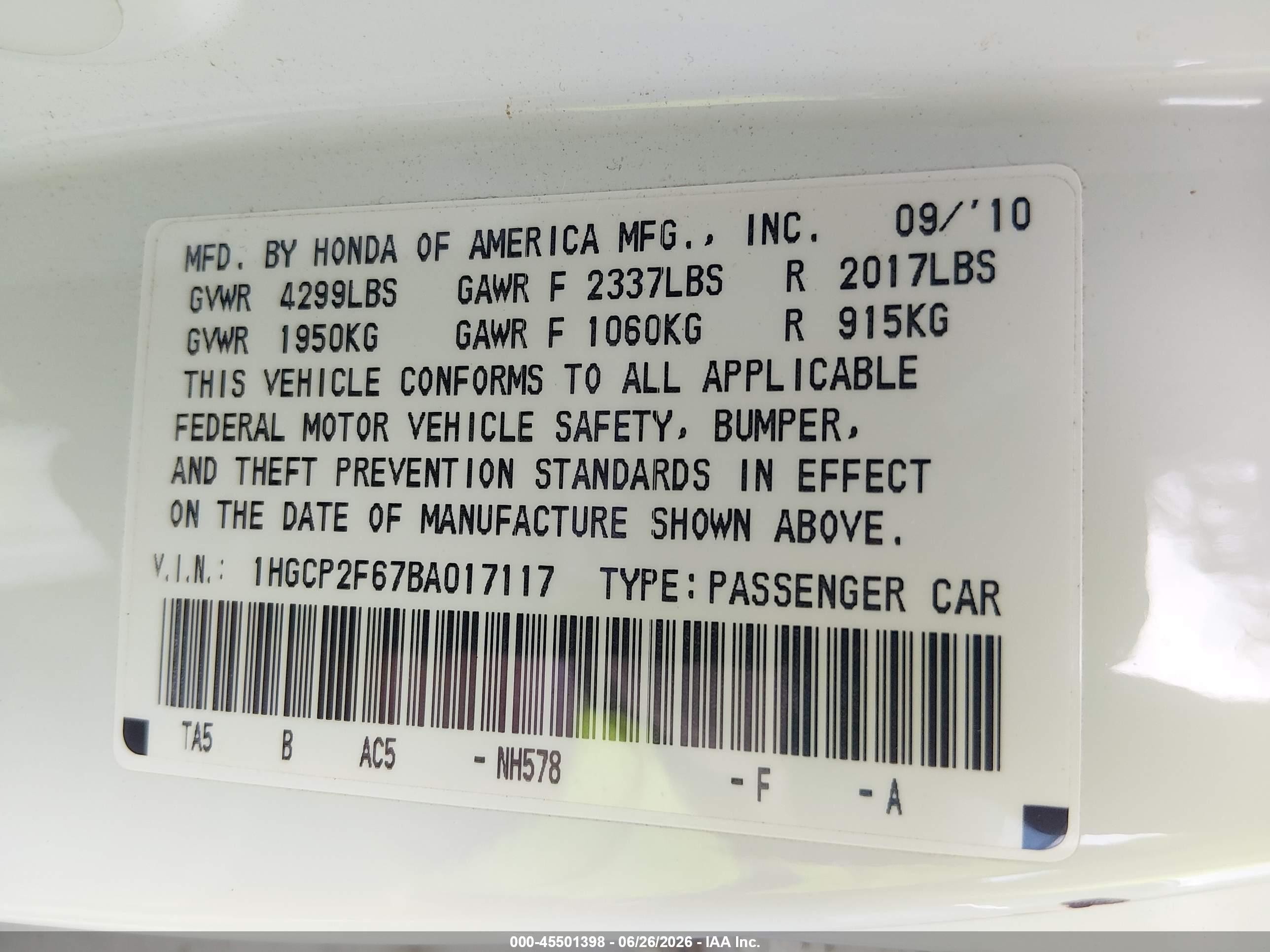 2011 Honda Accord 2.4 Se White vin: 1HGCP2F67BA017117