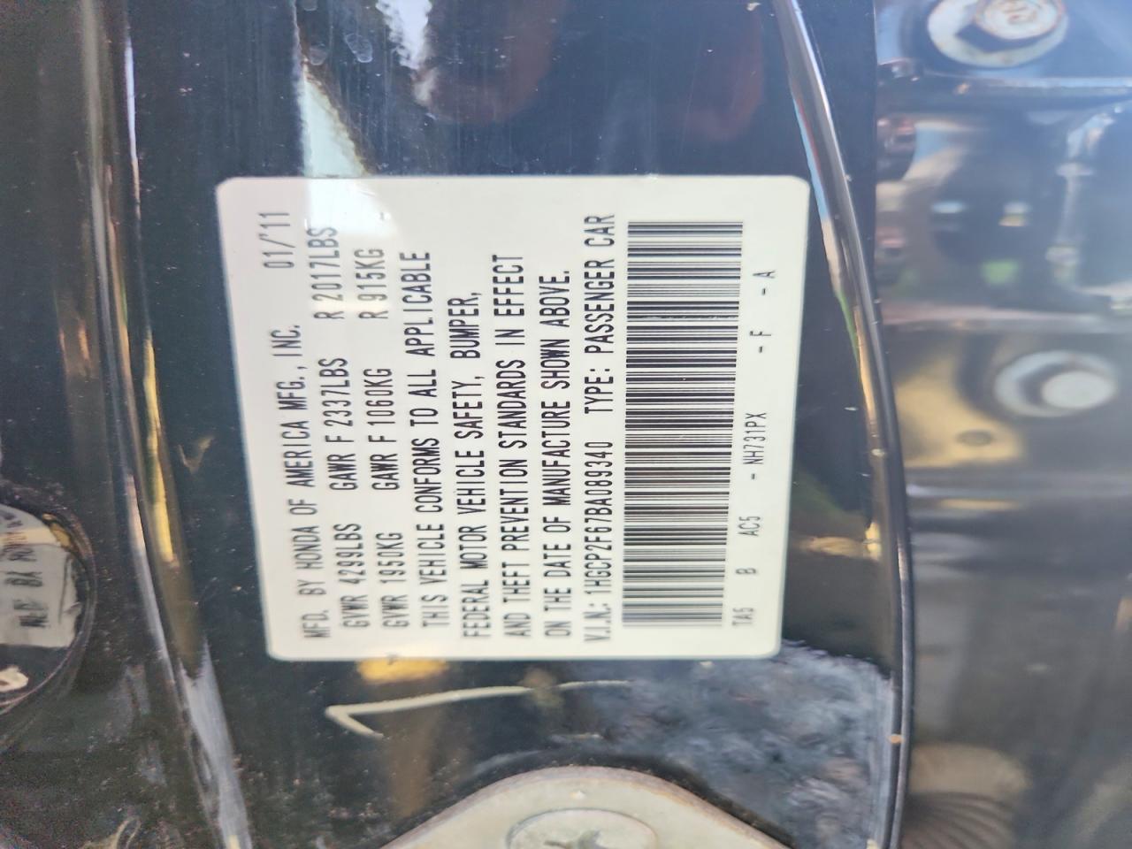 2011 Honda Accord Se Black vin: 1HGCP2F67BA089340